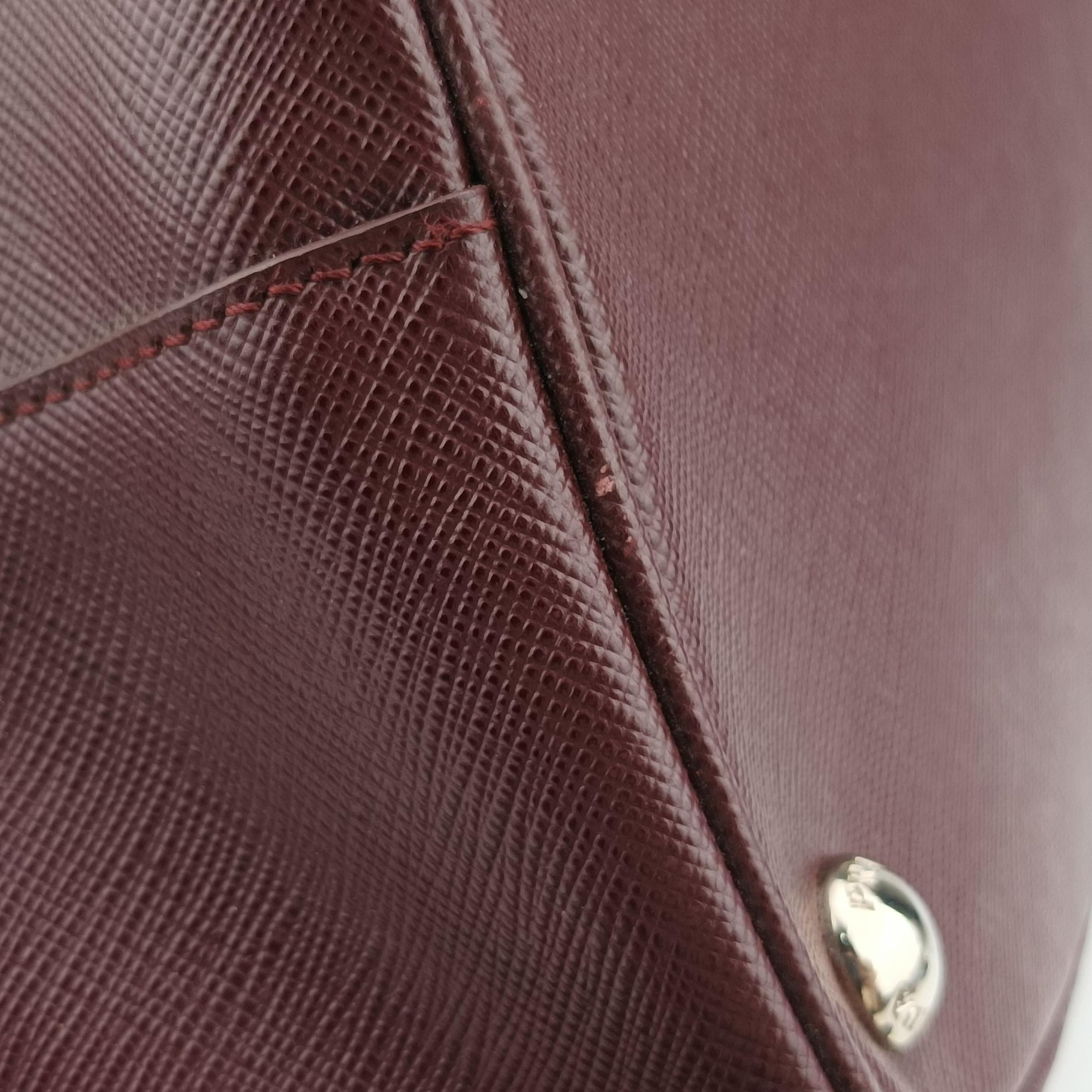 Pre-owned Prada Galleria Burgundy SAFFIANO Leather BN2274 shoulderbag | stylenewstar