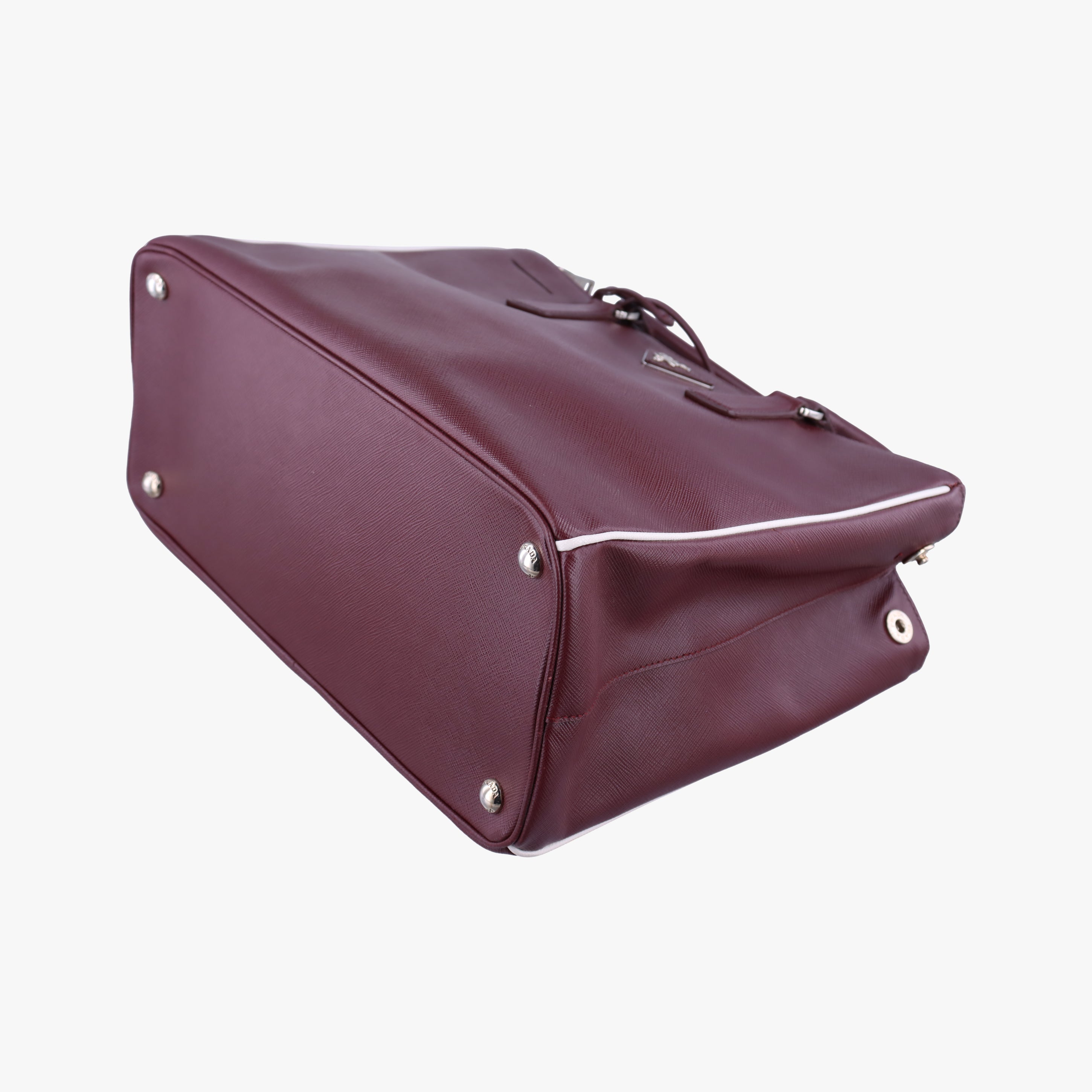 Pre-owned Prada Galleria Burgundy SAFFIANO Leather BN2274 shoulderbag | stylenewstar