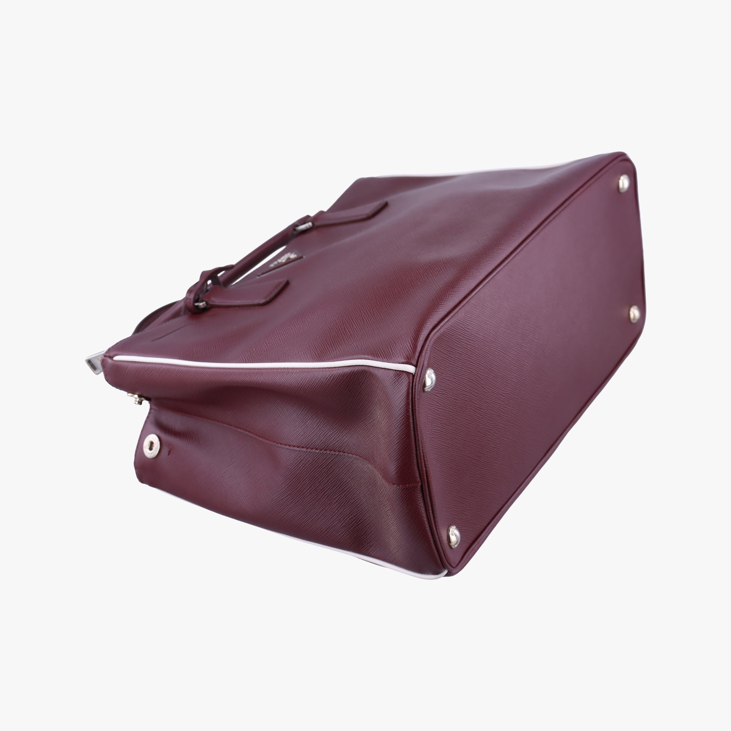 Pre-owned Prada Galleria Burgundy SAFFIANO Leather BN2274 shoulderbag | stylenewstar