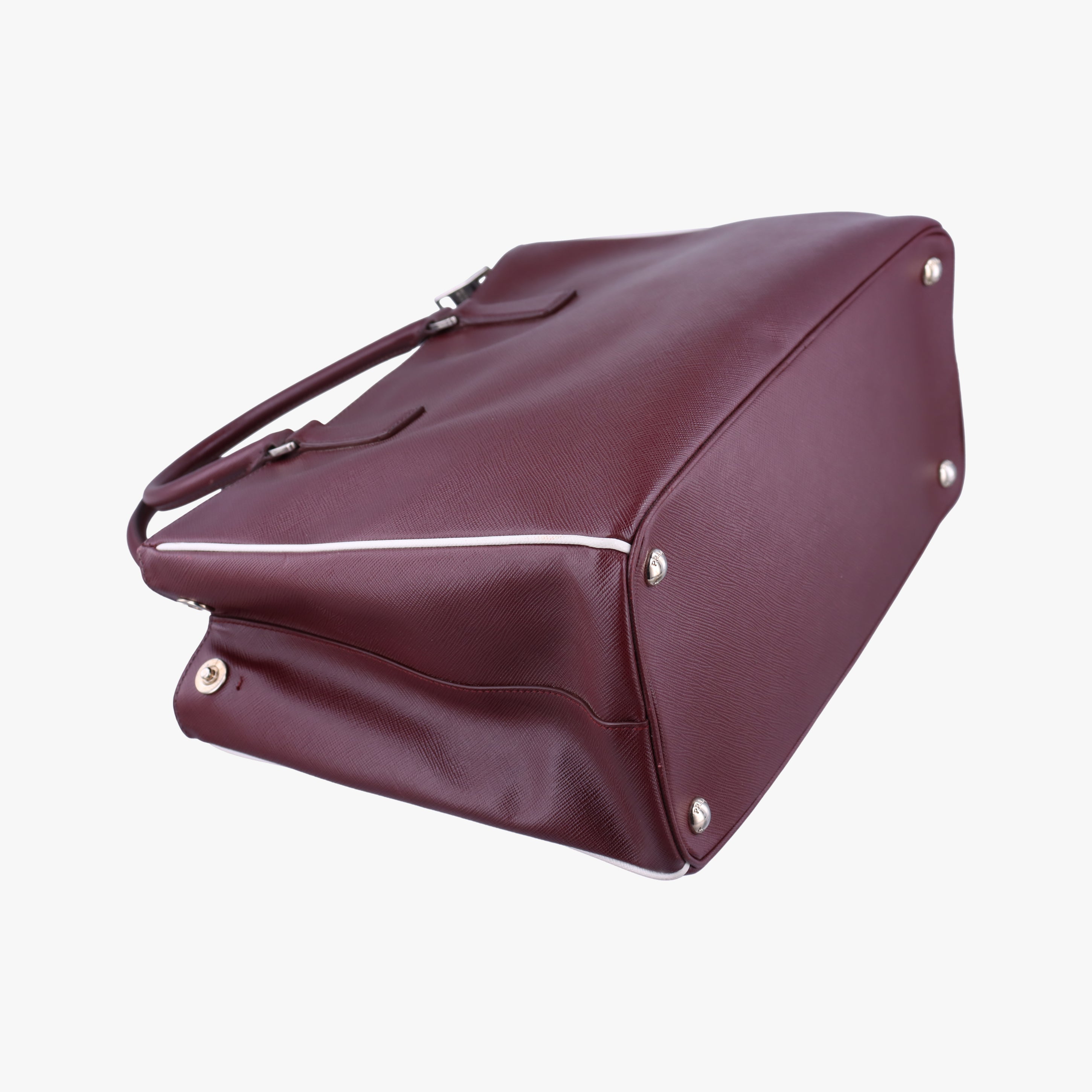 Pre-owned Prada Galleria Burgundy SAFFIANO Leather BN2274 shoulderbag | stylenewstar