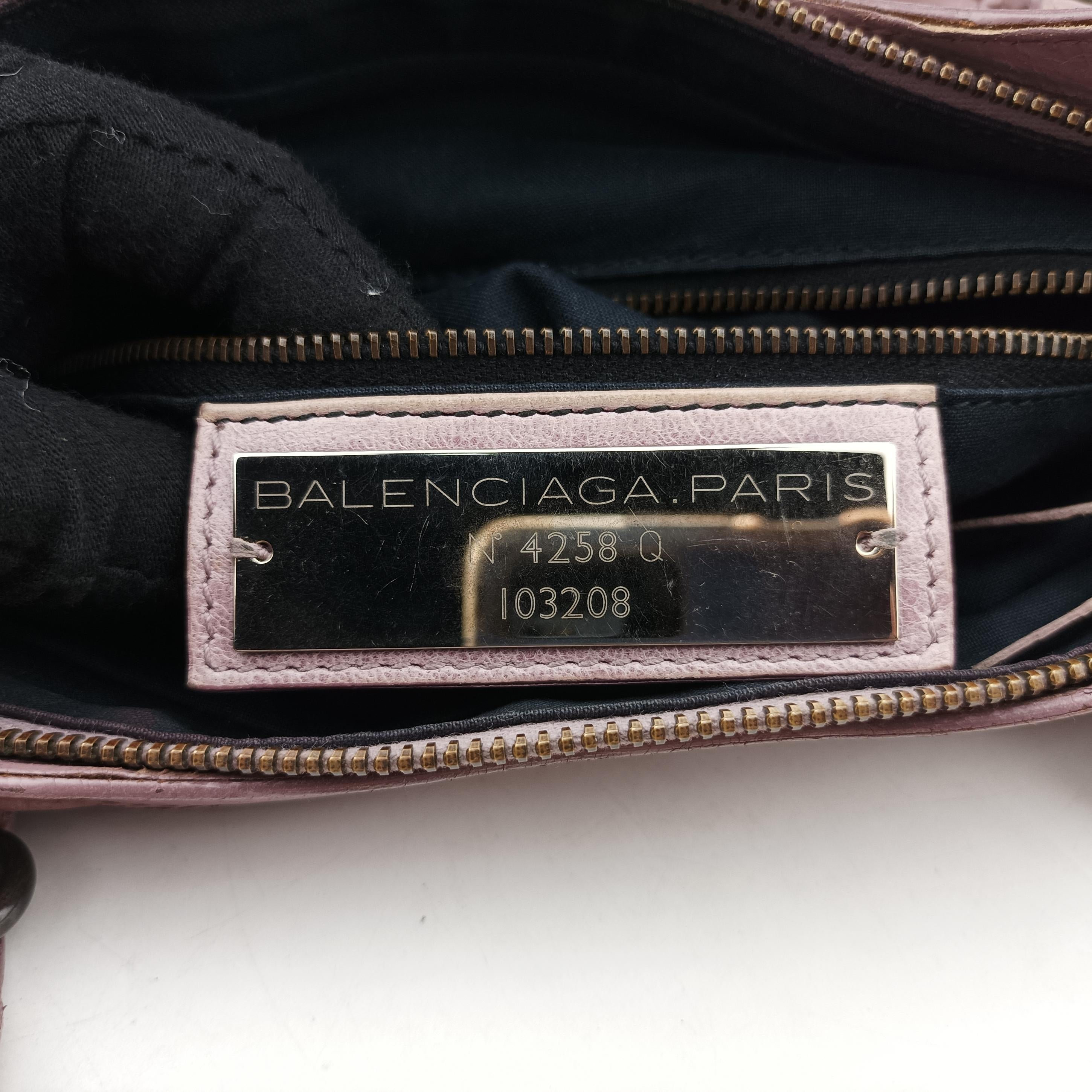 Pre-owned Balenciaga Giant City Purple lambskin  shoulderbag | stylenewstar