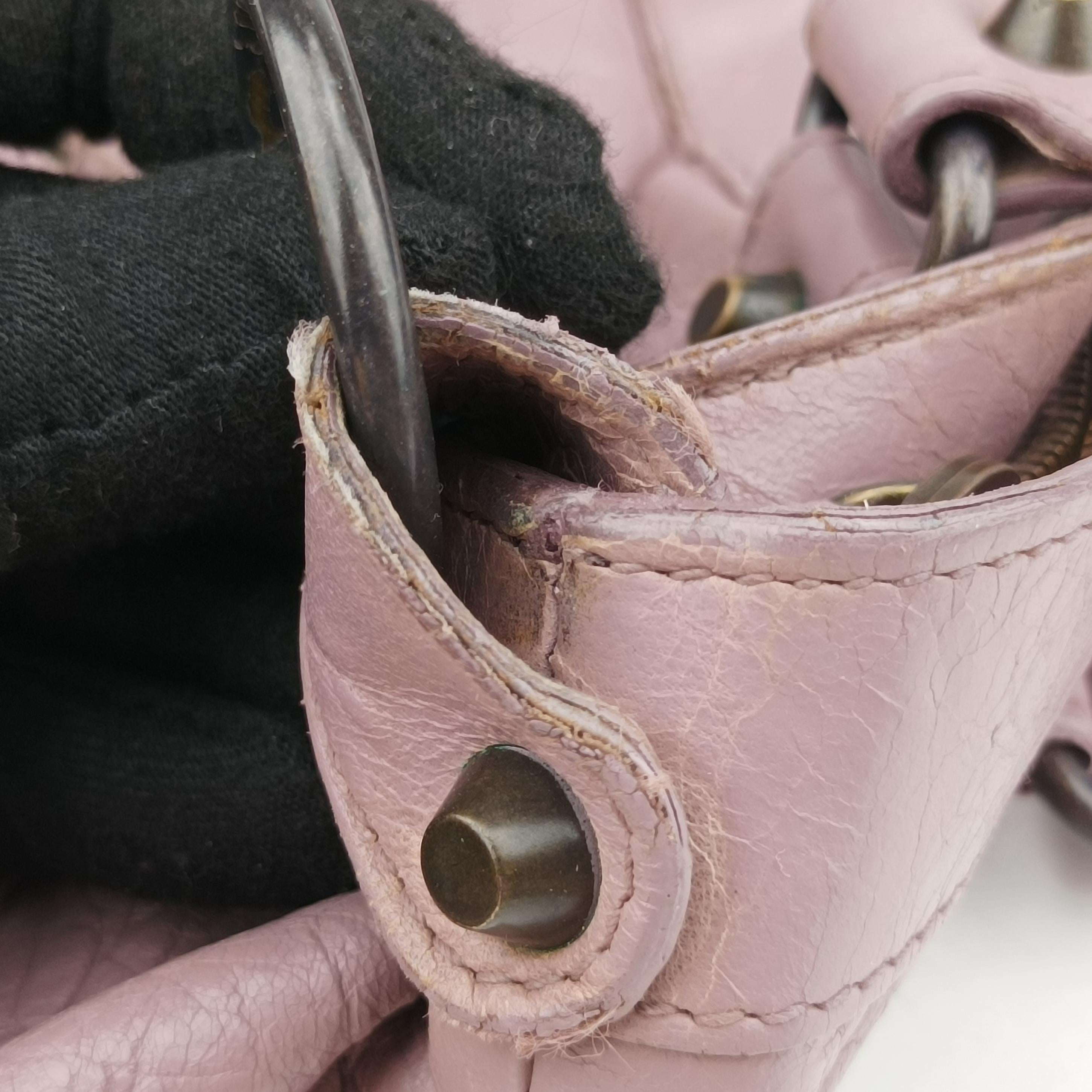 Pre-owned Balenciaga Giant City Purple lambskin  shoulderbag | stylenewstar