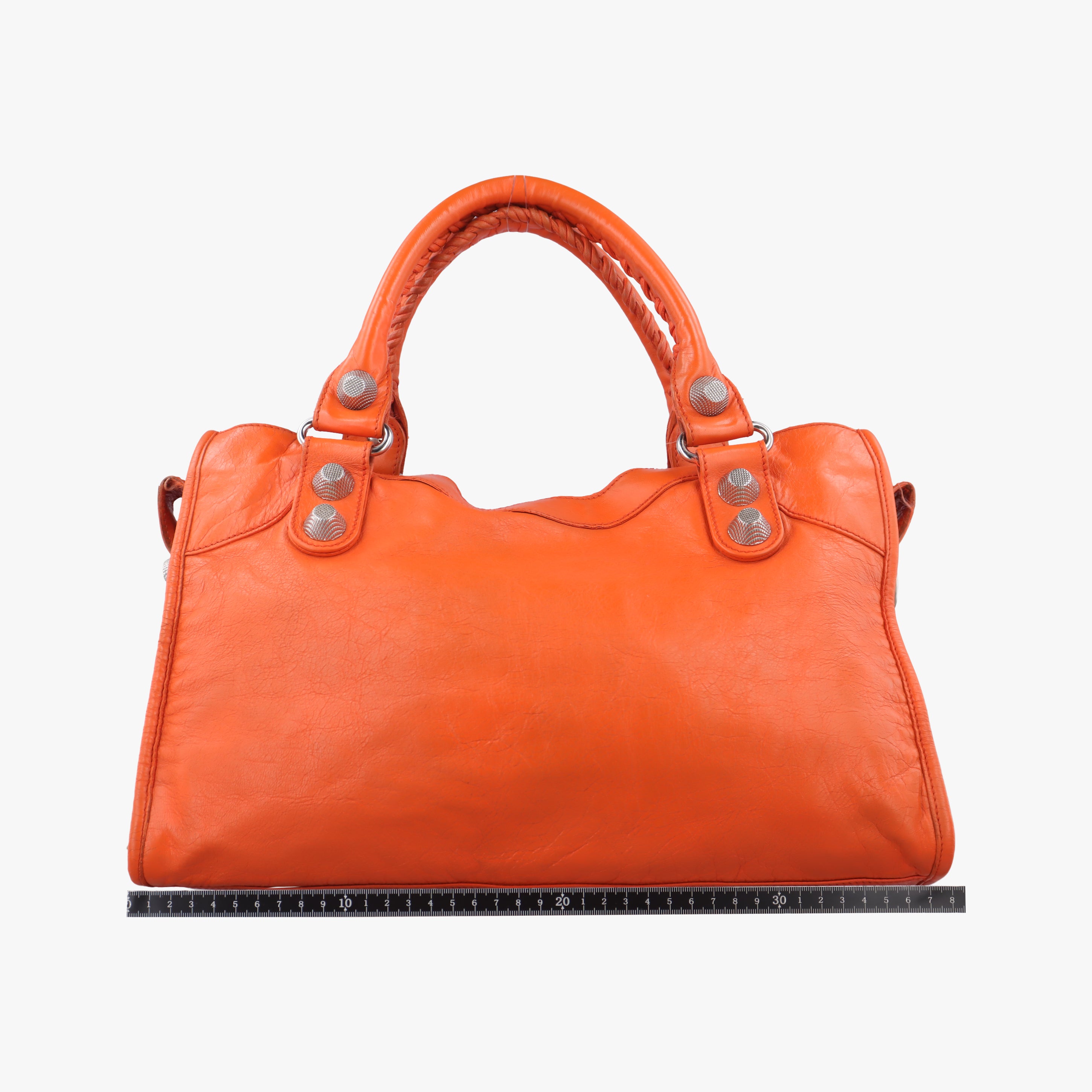 Pre-owned Balenciaga Giant City Orange lambskin  shoulderbag | stylenewstar