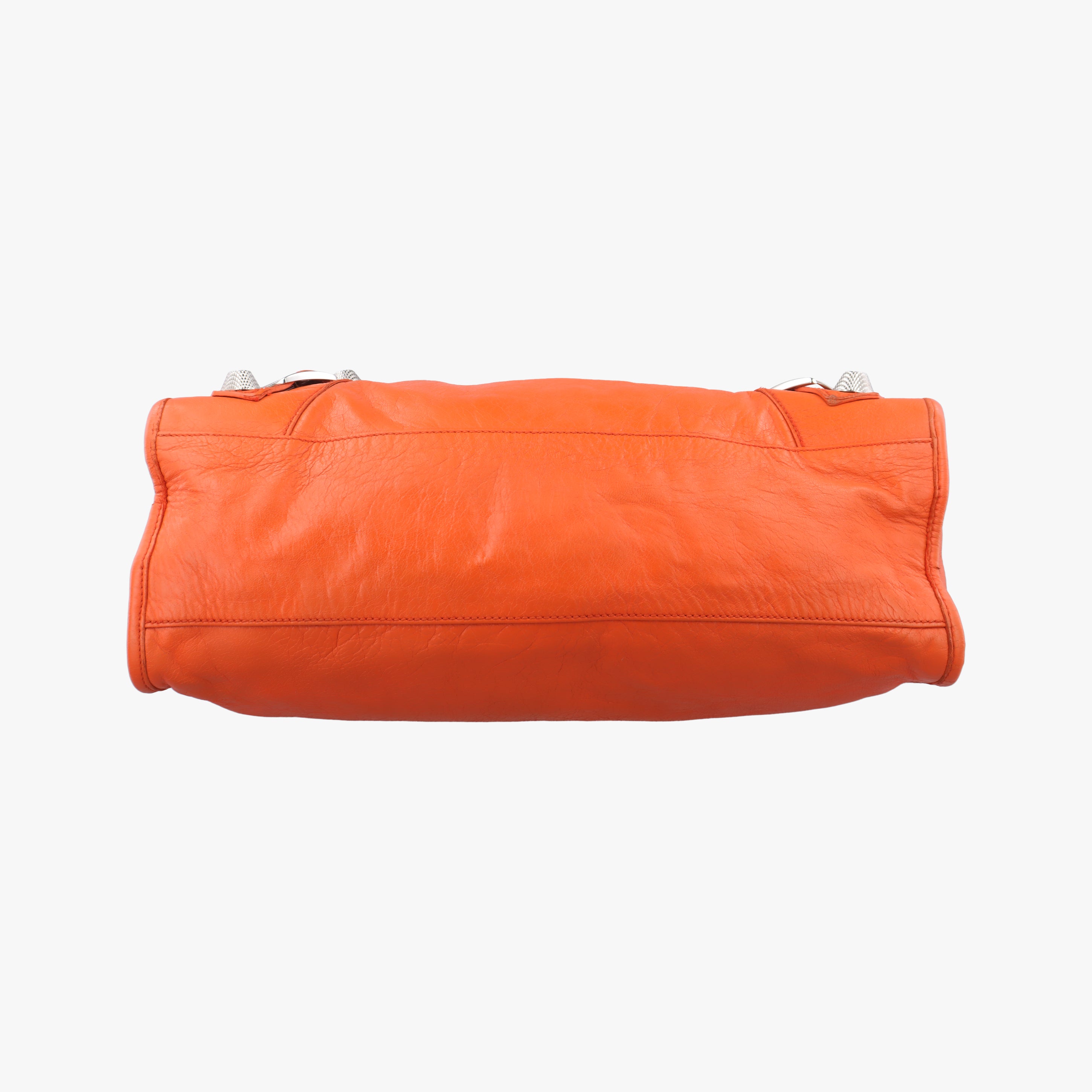Pre-owned Balenciaga Giant City Orange lambskin  shoulderbag | stylenewstar