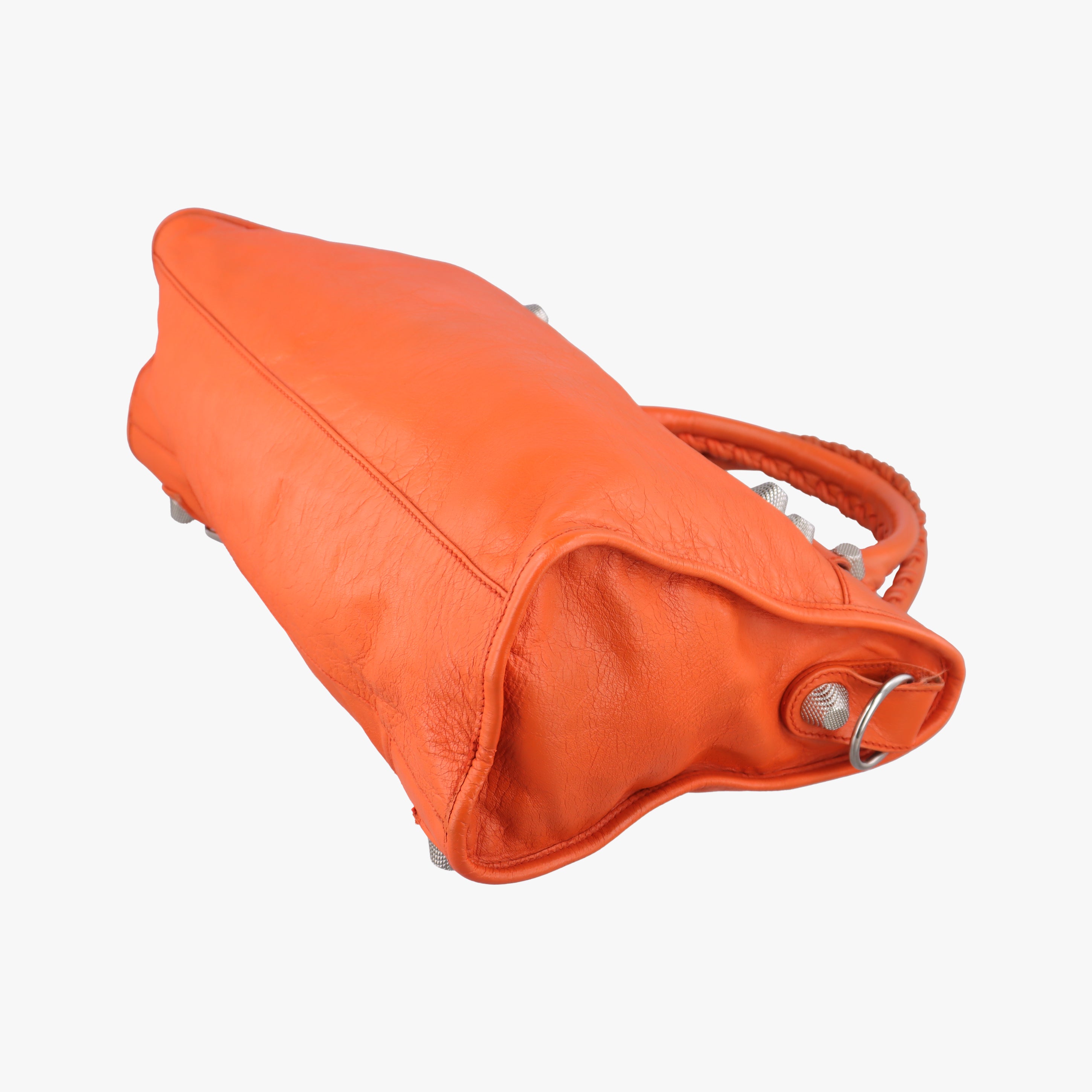Pre-owned Balenciaga Giant City Orange lambskin  shoulderbag | stylenewstar