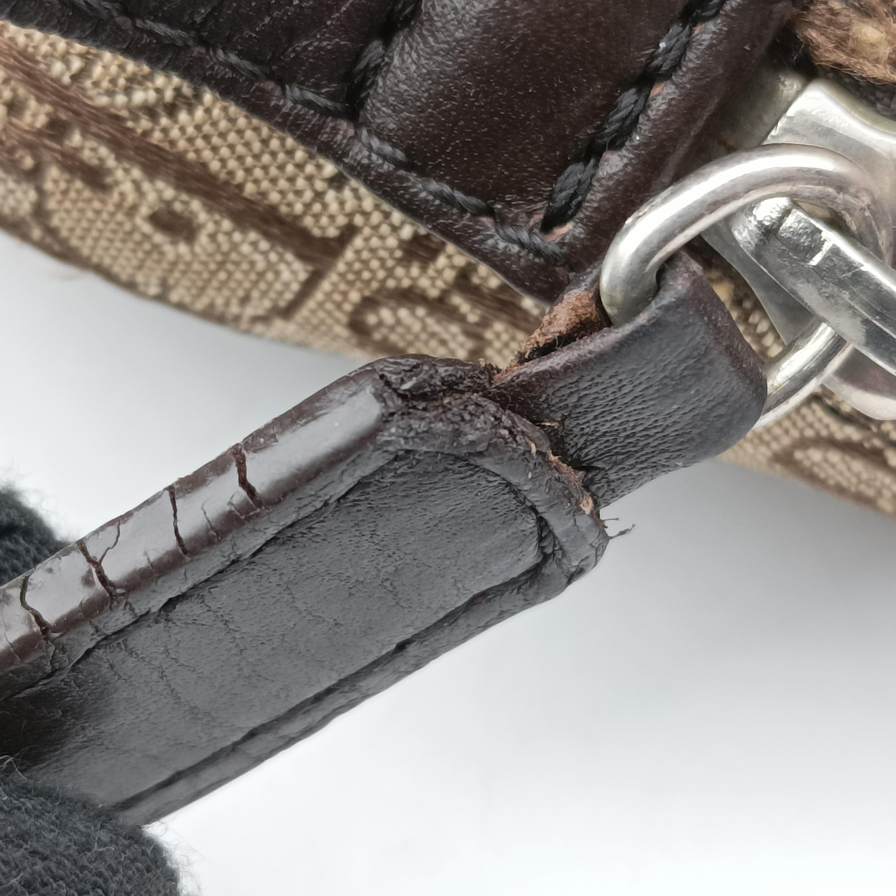 Vintage Christian Dior Street Chic Trotter Brown×beige Jacquard×leather  handbag | stylenewstar