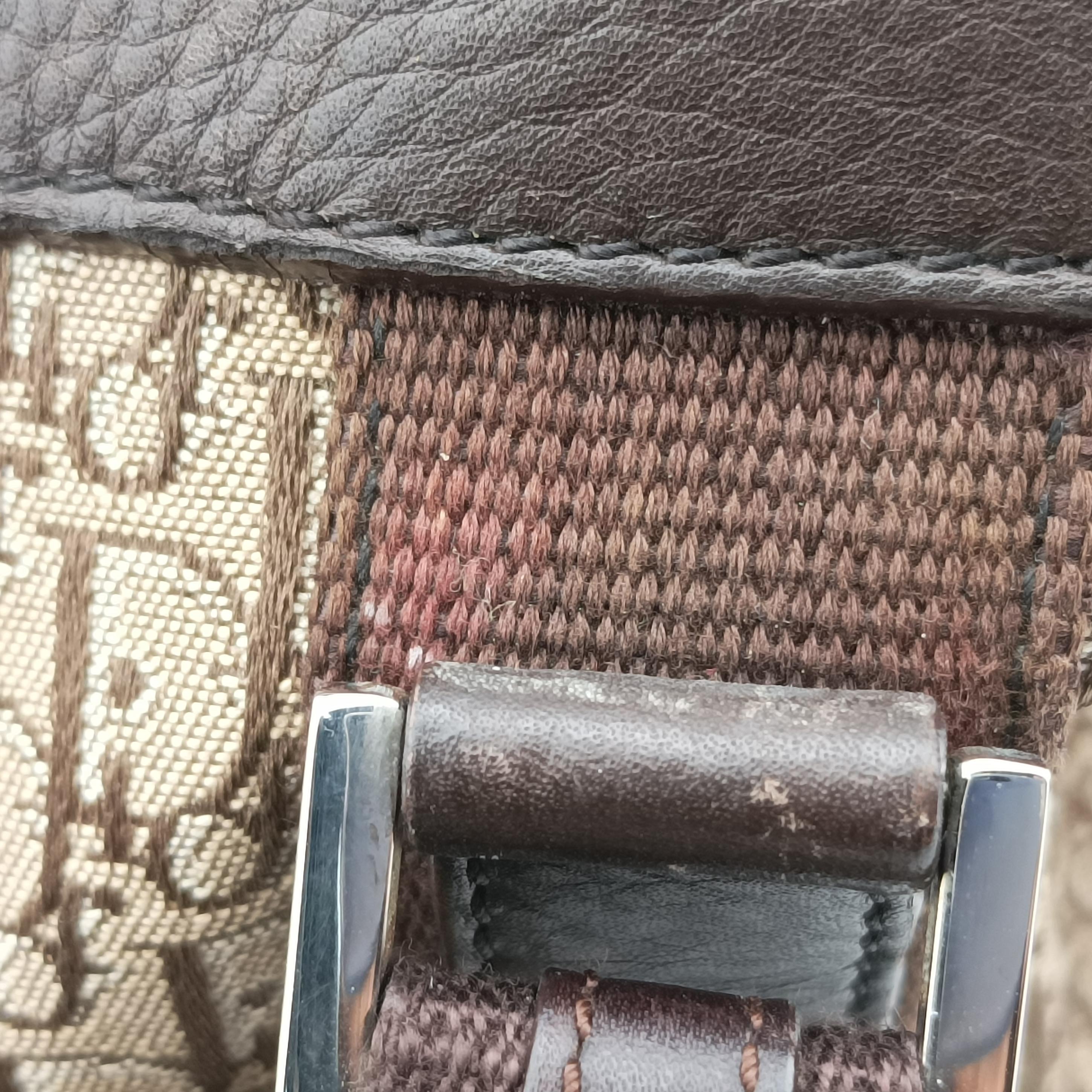 Vintage Christian Dior Street Chic Trotter Brown×beige Jacquard×leather  handbag | stylenewstar