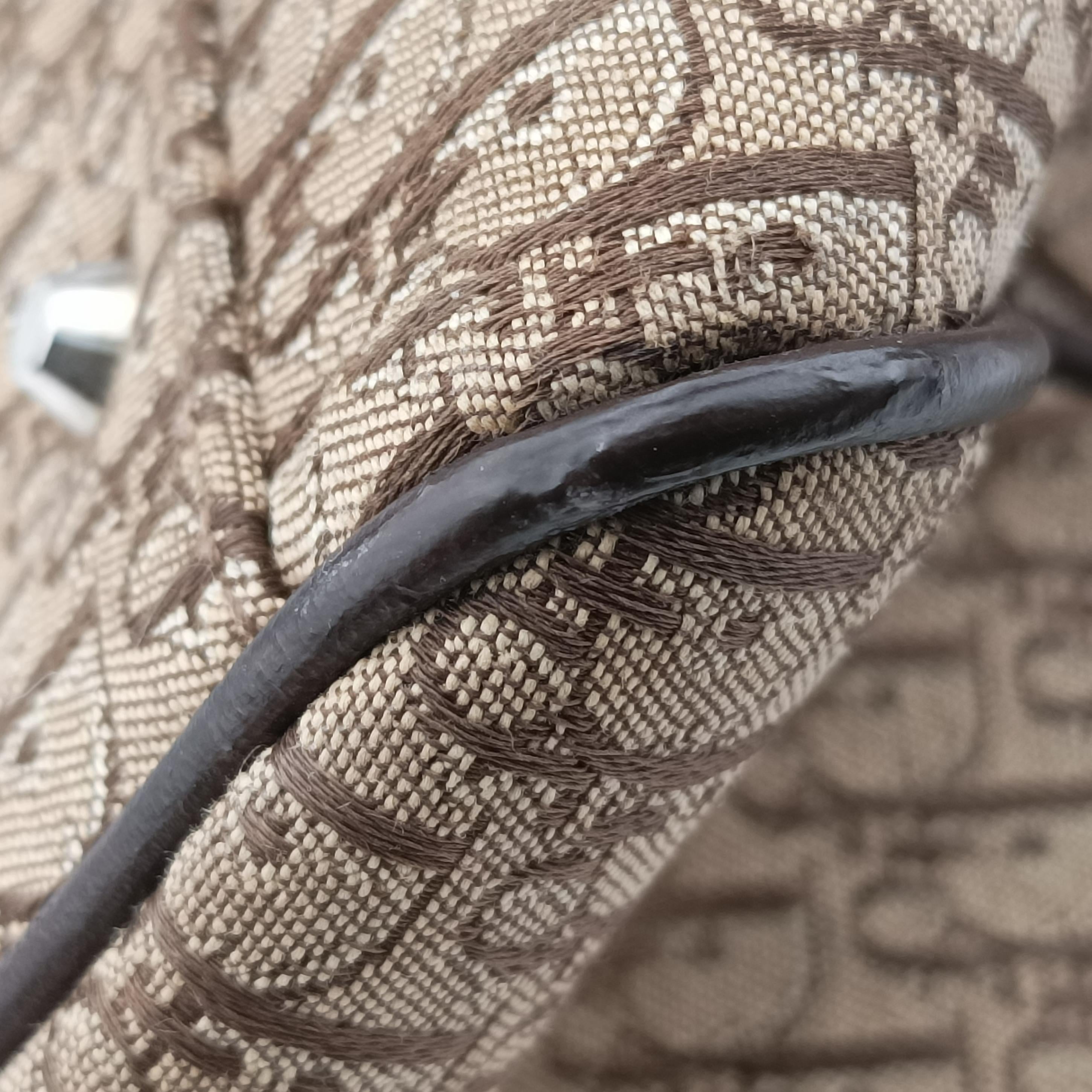 Vintage Christian Dior Street Chic Trotter Brown×beige Jacquard×leather  handbag | stylenewstar