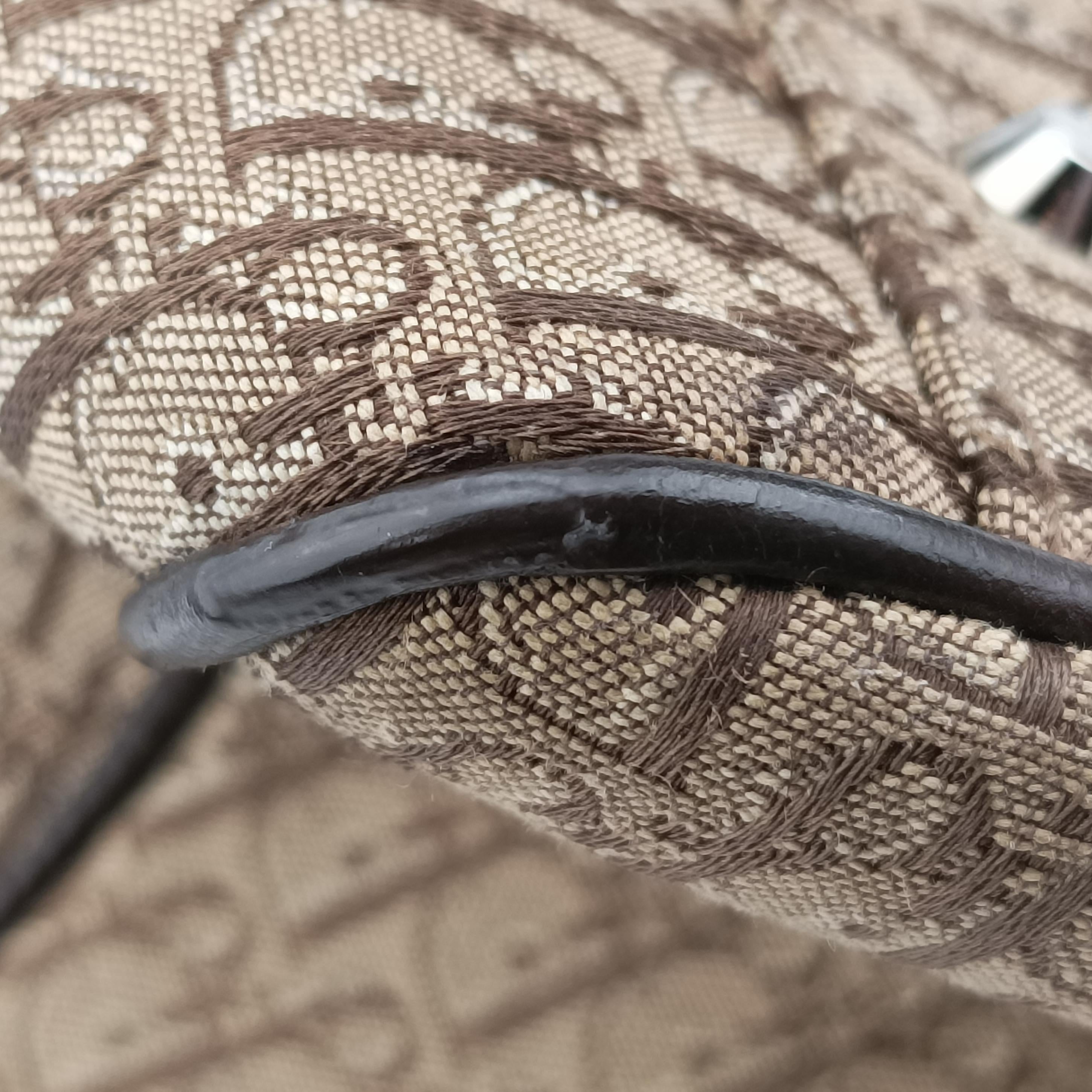 Vintage Christian Dior Street Chic Trotter Brown×beige Jacquard×leather  handbag | stylenewstar