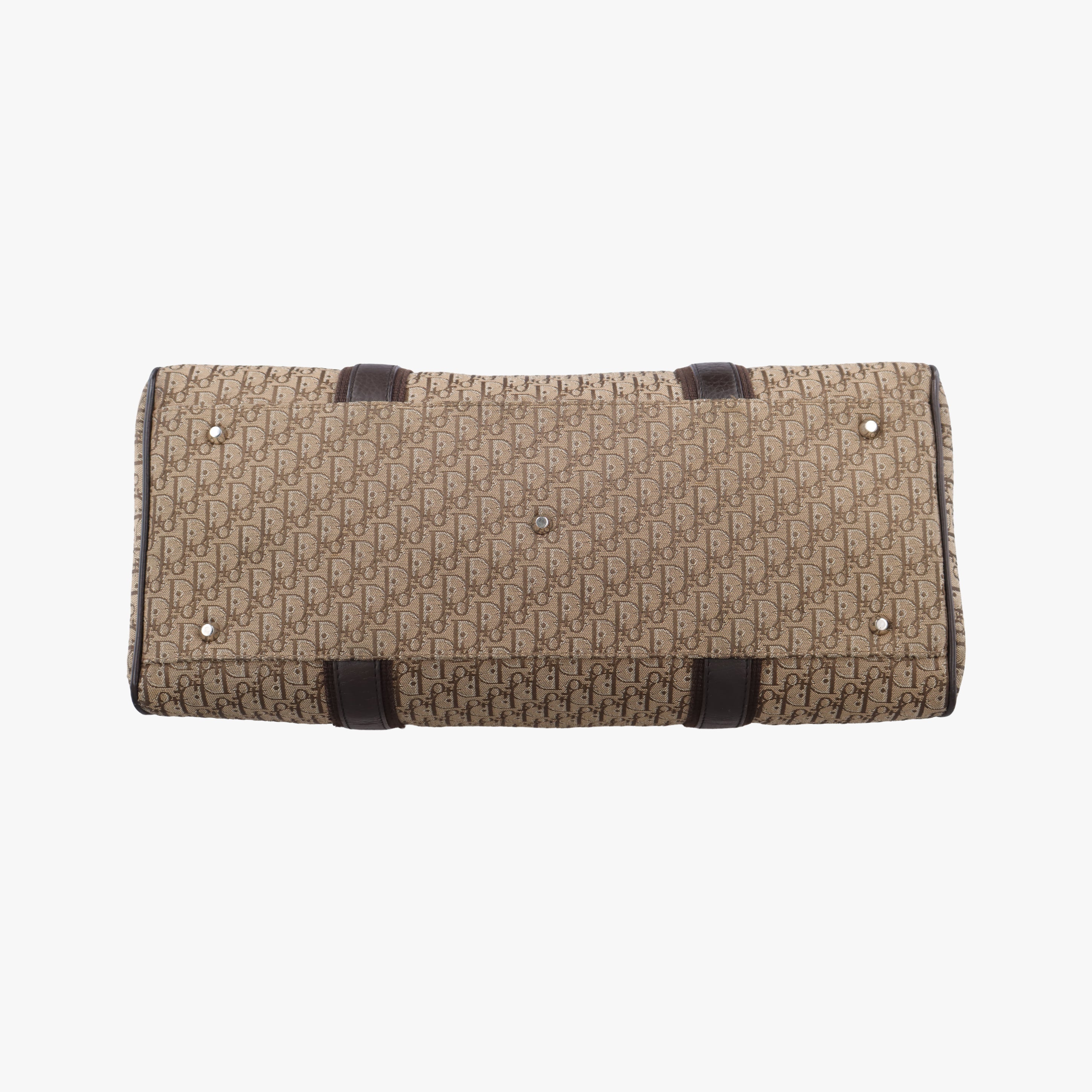 Vintage Christian Dior Street Chic Trotter Brown×beige Jacquard×leather  handbag | stylenewstar