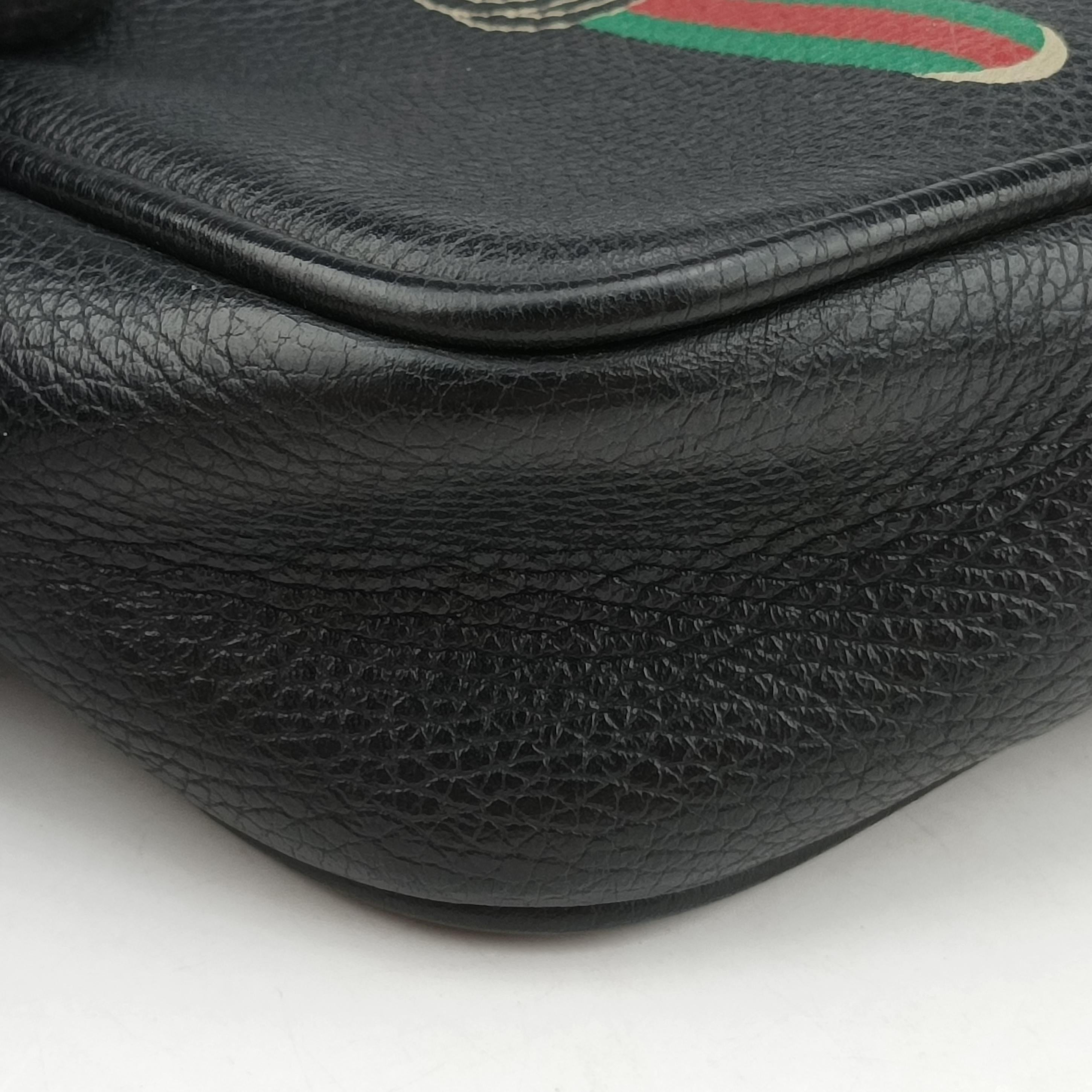 Vintage Gucci Gucci print Black Leather 574803 shoulderbag | stylenewstar
