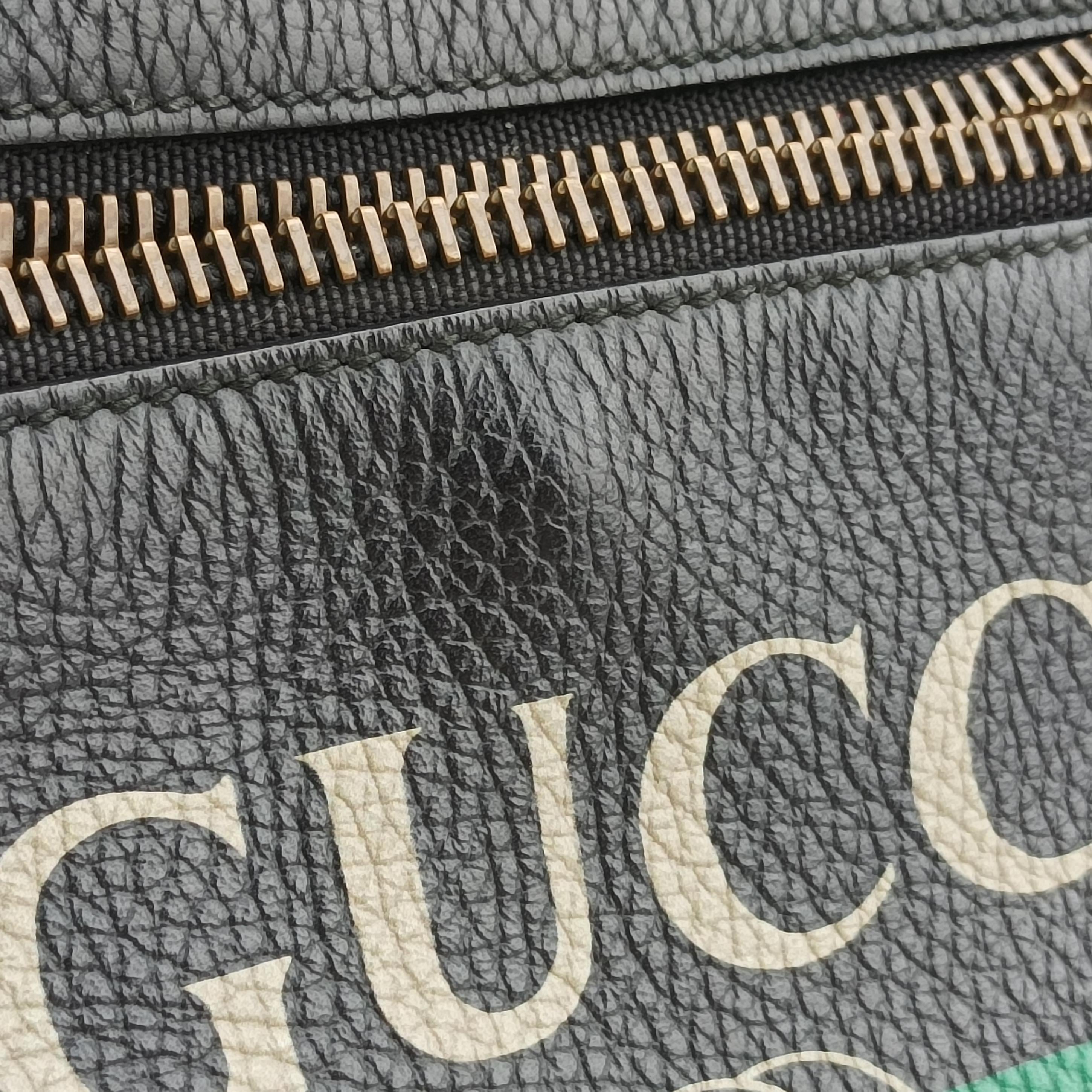 Vintage Gucci Gucci print Black Leather 574803 shoulderbag | stylenewstar
