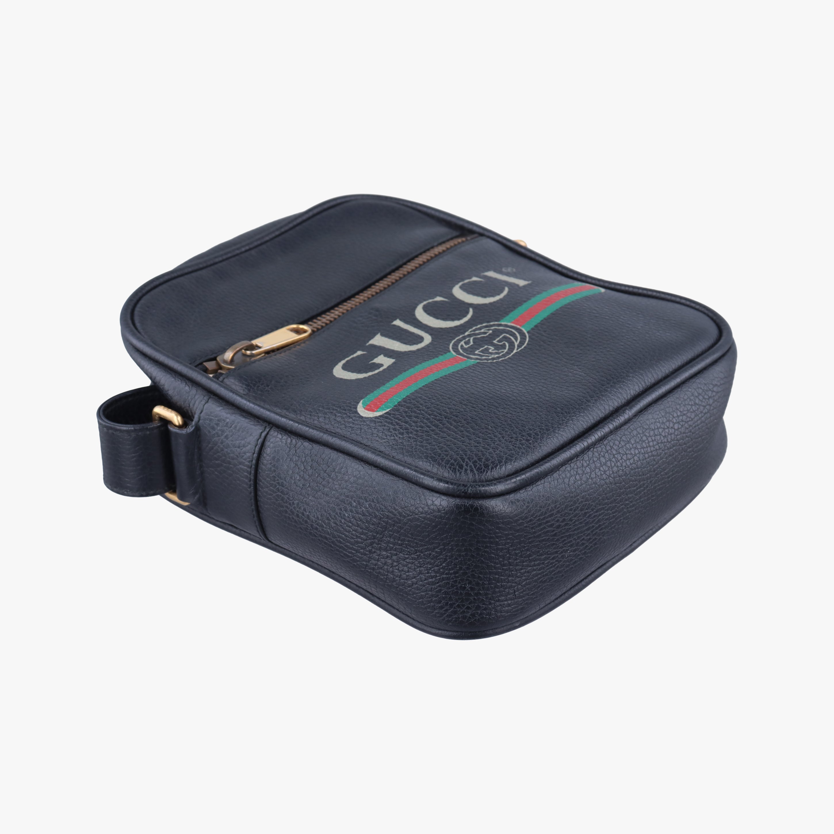 Vintage Gucci Gucci print Black Leather 574803 shoulderbag | stylenewstar