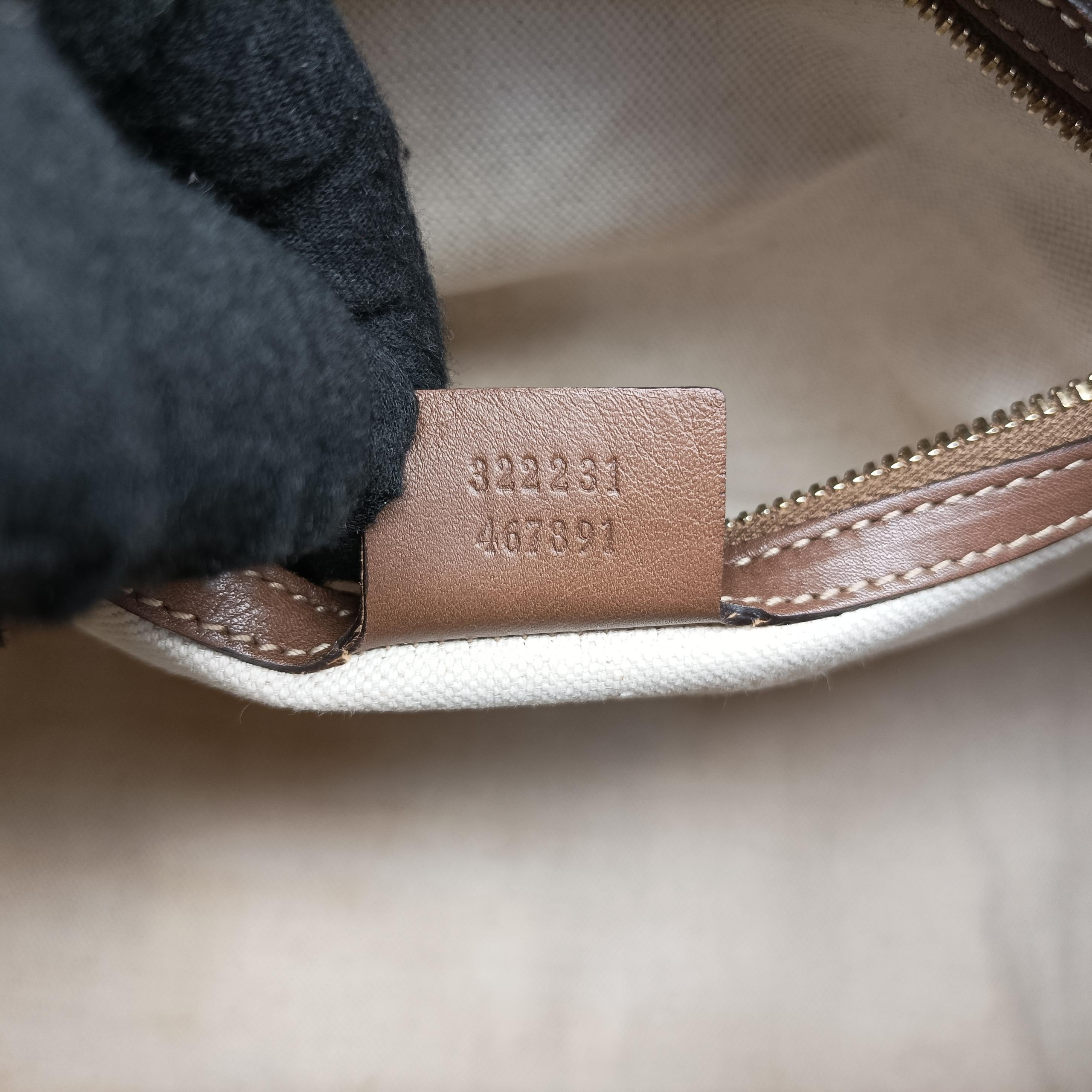 Pre-owned Gucci GG Supreme White×brown PVC coated canvas 322231 shoulderbag | stylenewstar