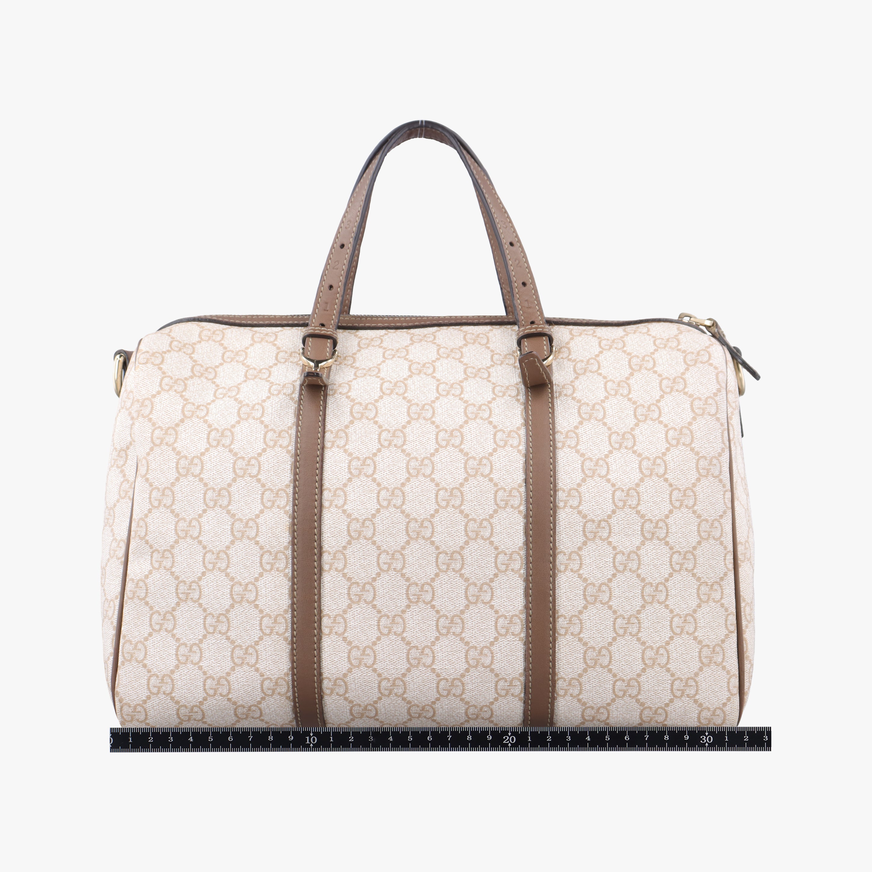 Pre-owned Gucci GG Supreme White×brown PVC coated canvas 322231 shoulderbag | stylenewstar