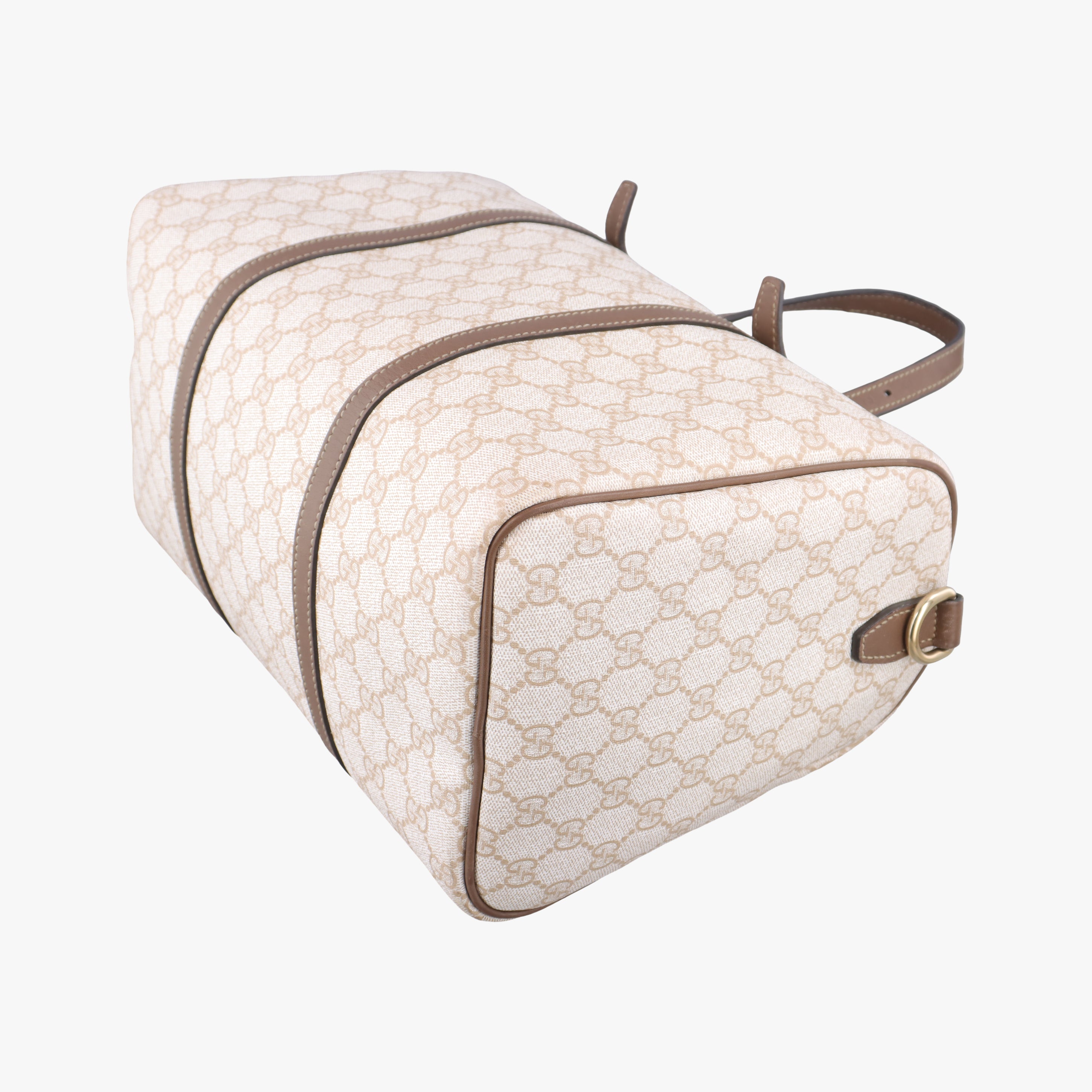 Pre-owned Gucci GG Supreme White×brown PVC coated canvas 322231 shoulderbag | stylenewstar