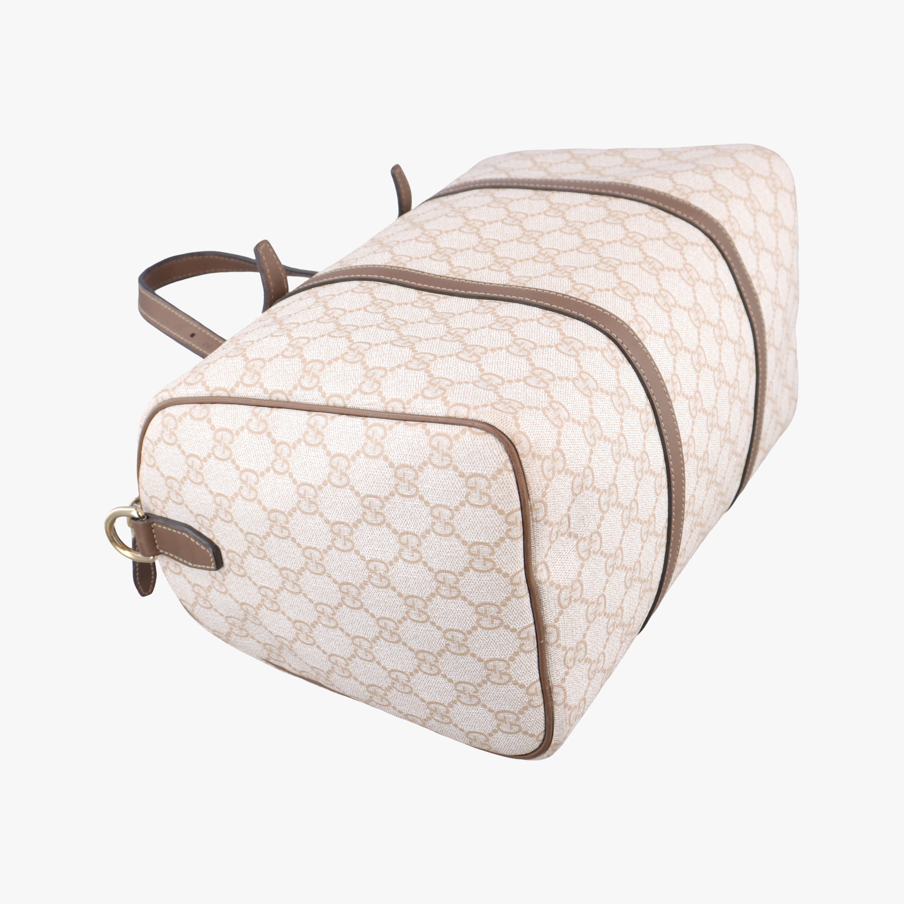 Pre-owned Gucci GG Supreme White×brown PVC coated canvas 322231 shoulderbag | stylenewstar