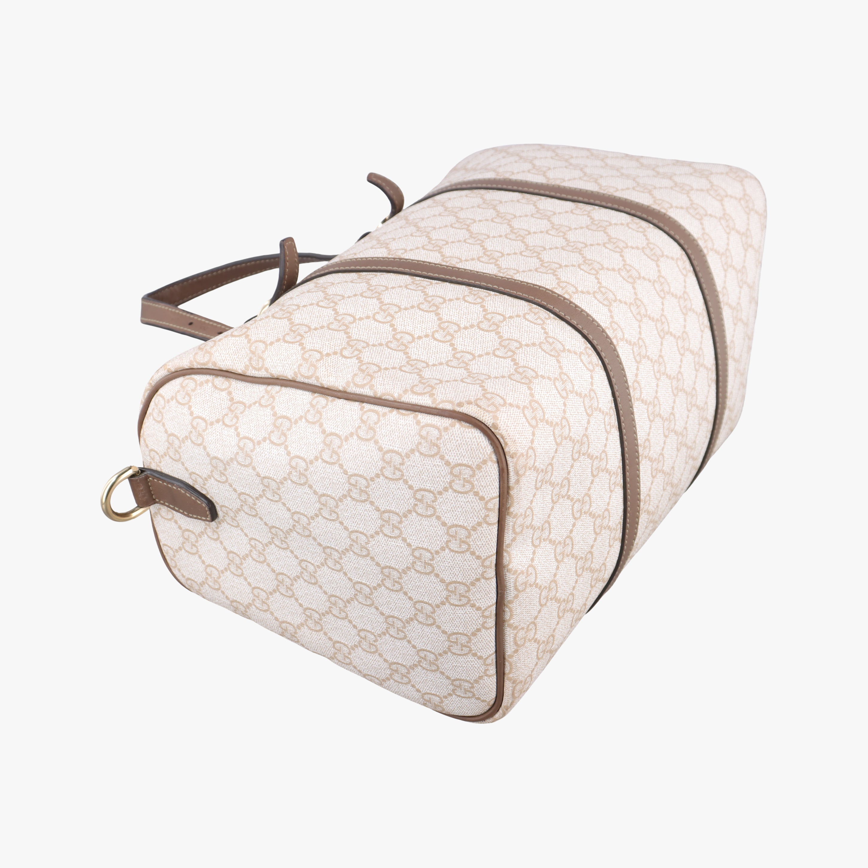 Pre-owned Gucci GG Supreme White×brown PVC coated canvas 322231 shoulderbag | stylenewstar