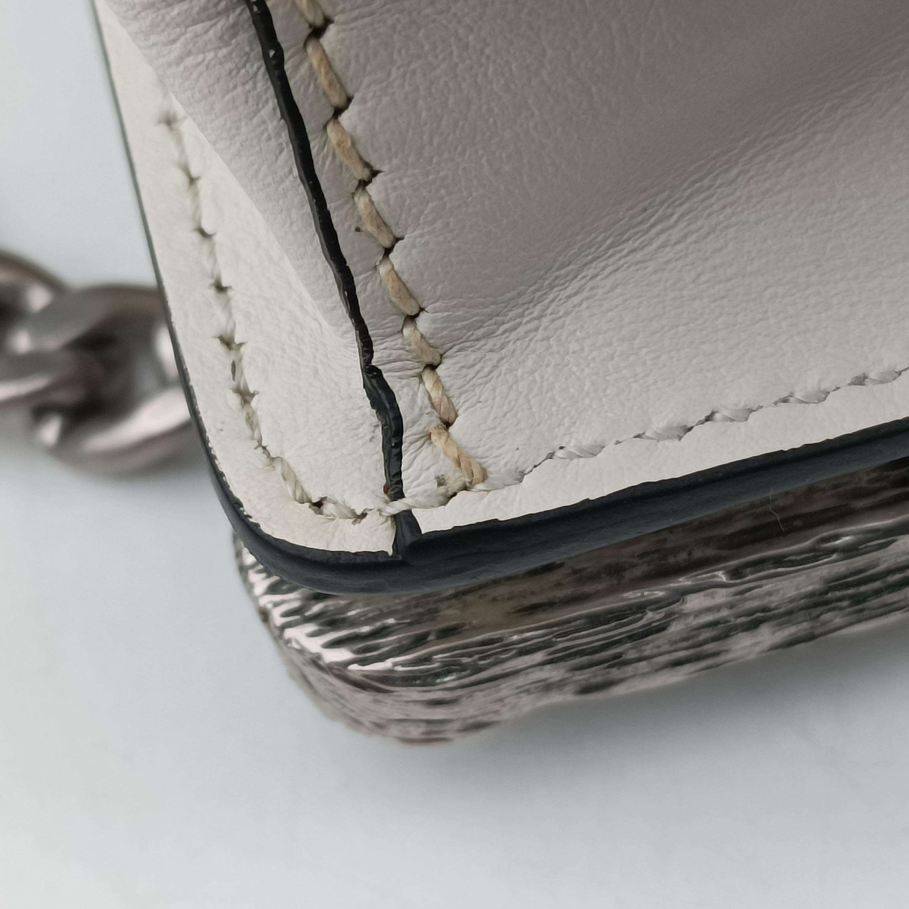 Pre-owned Prada Cahier Black×white Leather×SAFFIANO Leather 1BD045 shoulderbag | stylenewstar
