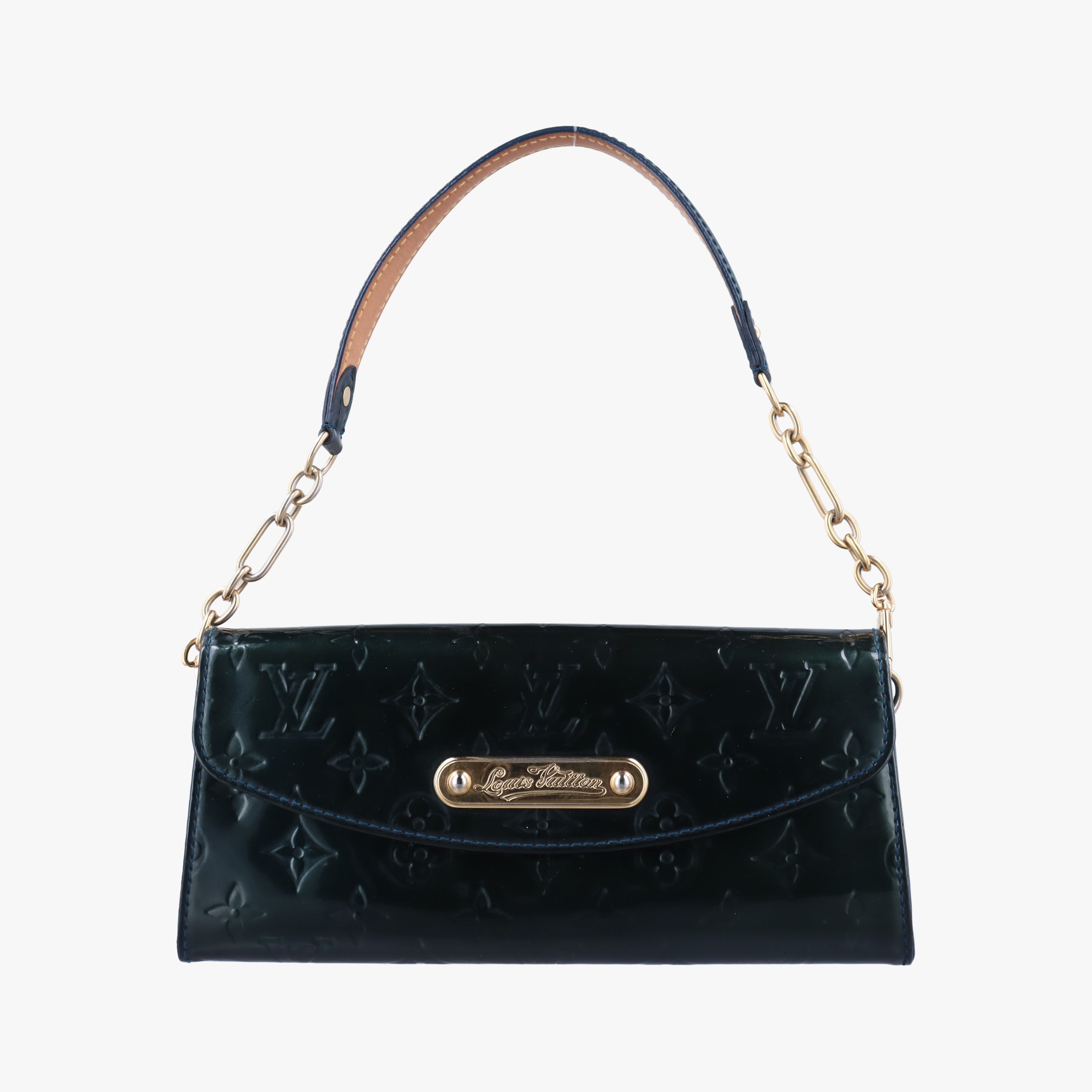 Pre-owned Louis Vuitton Sunset Boulevard Monogram Green Vernis  handbag | stylenewstar