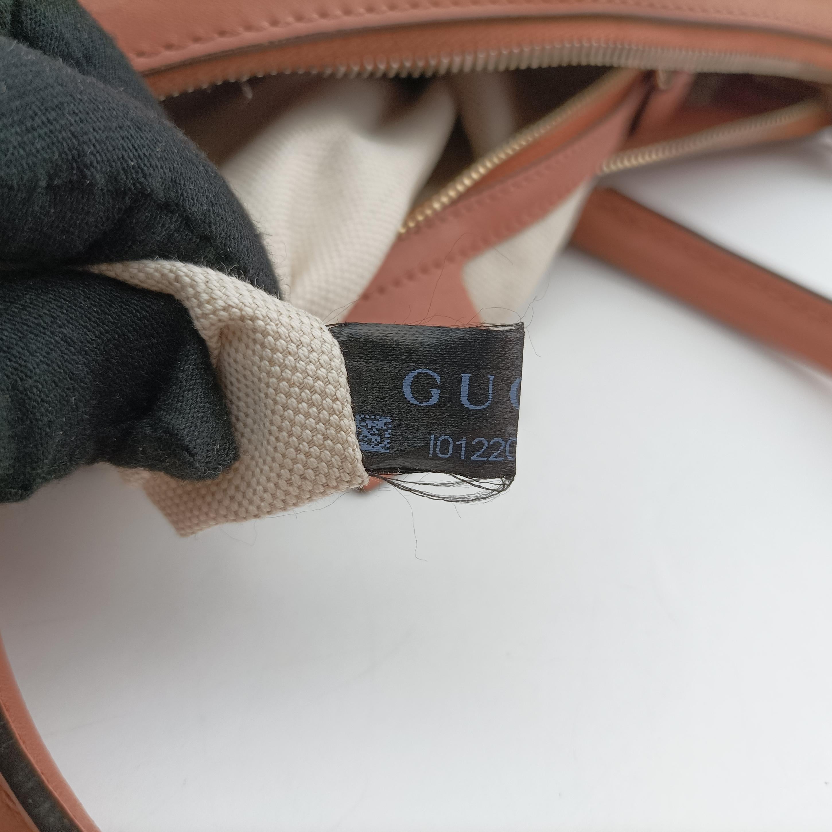 Pre-owned Gucci Vintage Web Beige×red×orange canvas×leather 257341 shoulderbag | stylenewstar