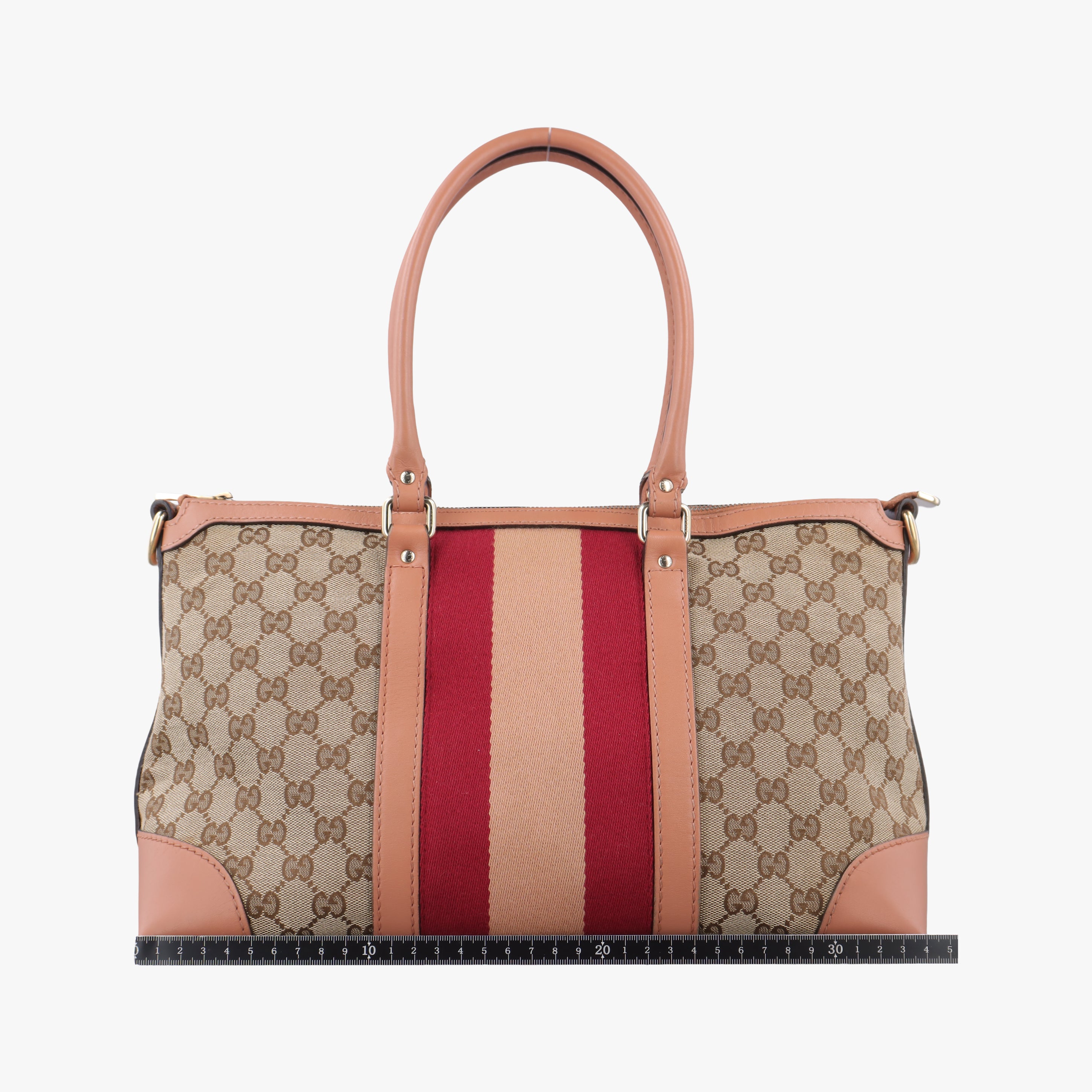 Pre-owned Gucci Vintage Web Beige×red×orange canvas×leather 257341 shoulderbag | stylenewstar