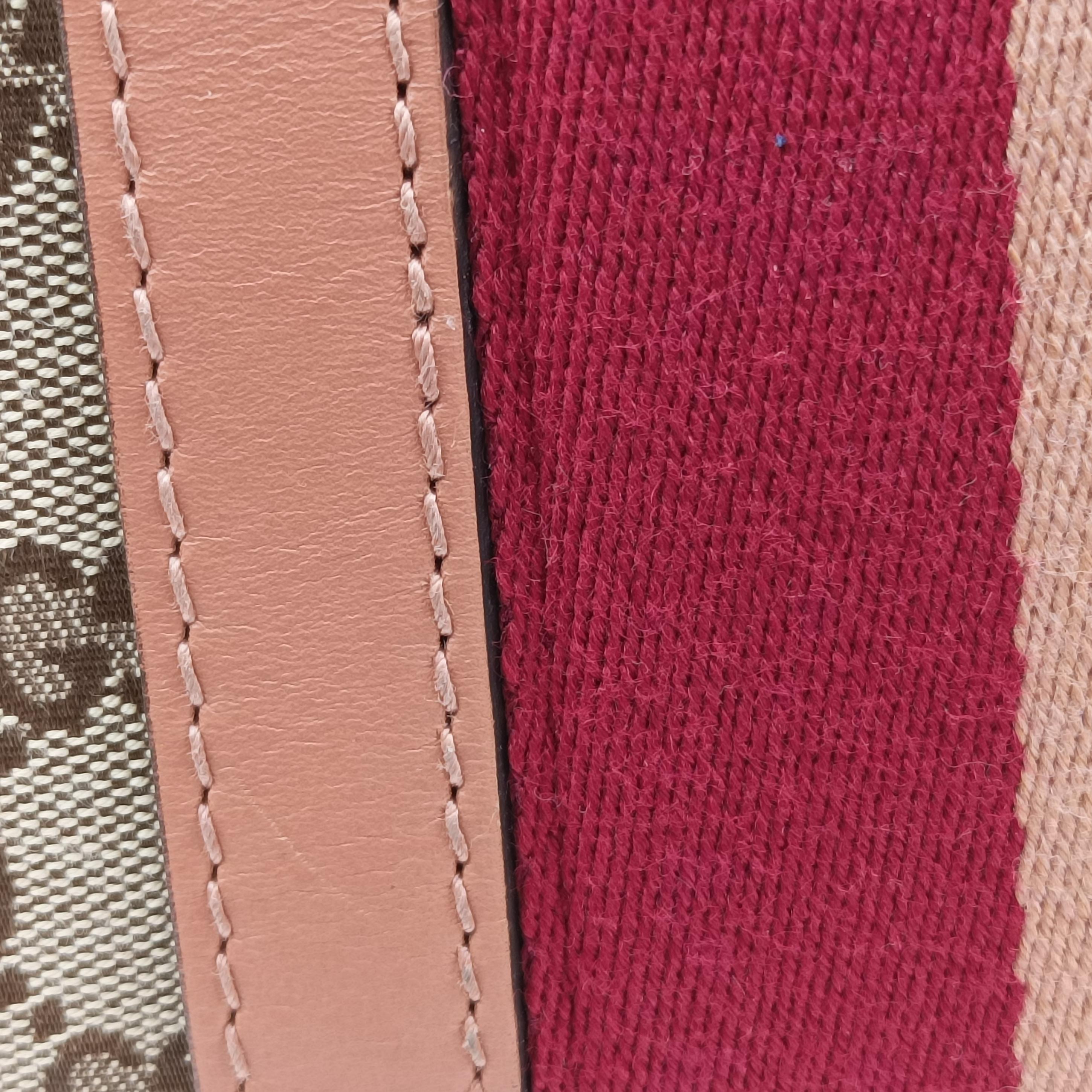 Pre-owned Gucci Vintage Web Beige×red×orange canvas×leather 257341 shoulderbag | stylenewstar