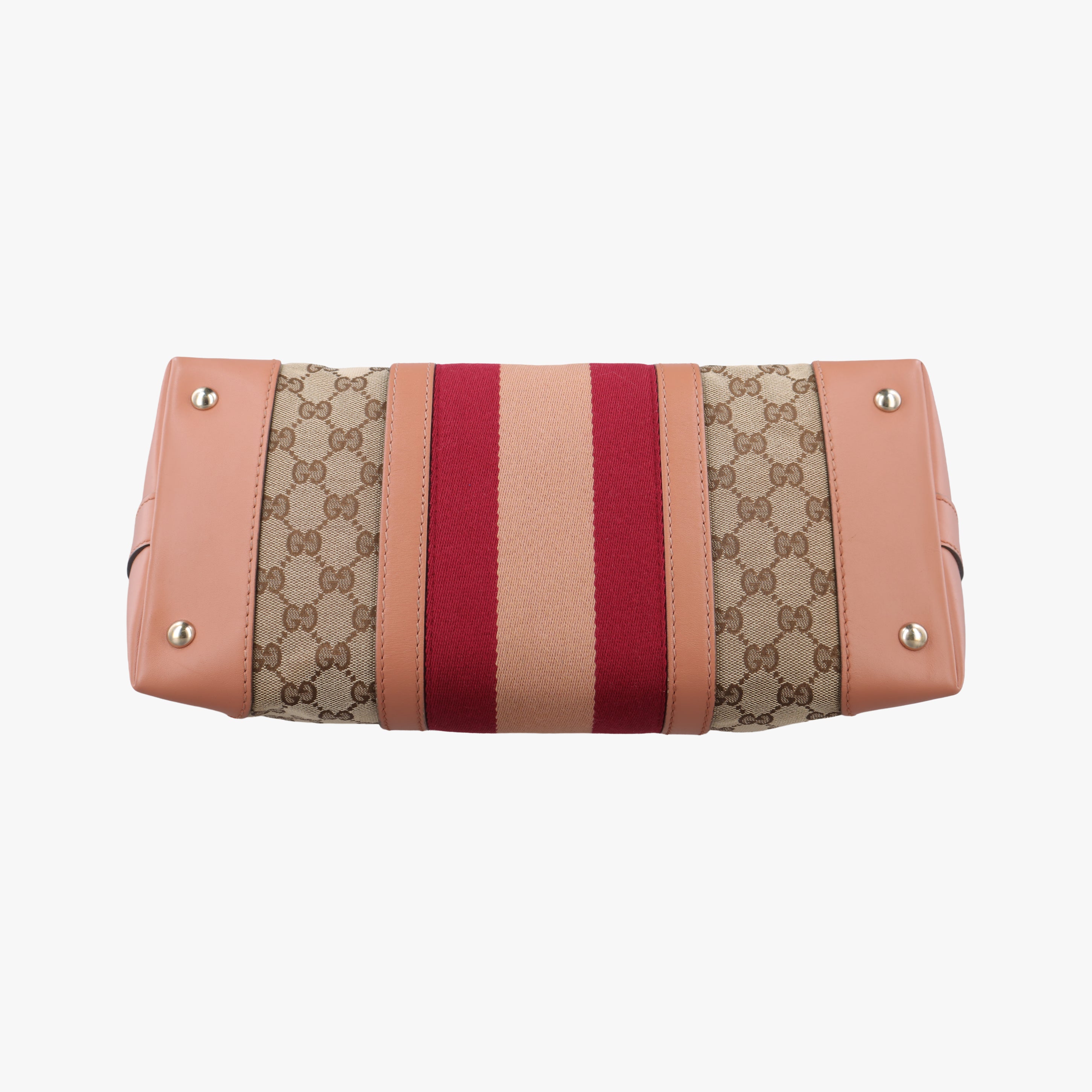 Pre-owned Gucci Vintage Web Beige×red×orange canvas×leather 257341 shoulderbag | stylenewstar