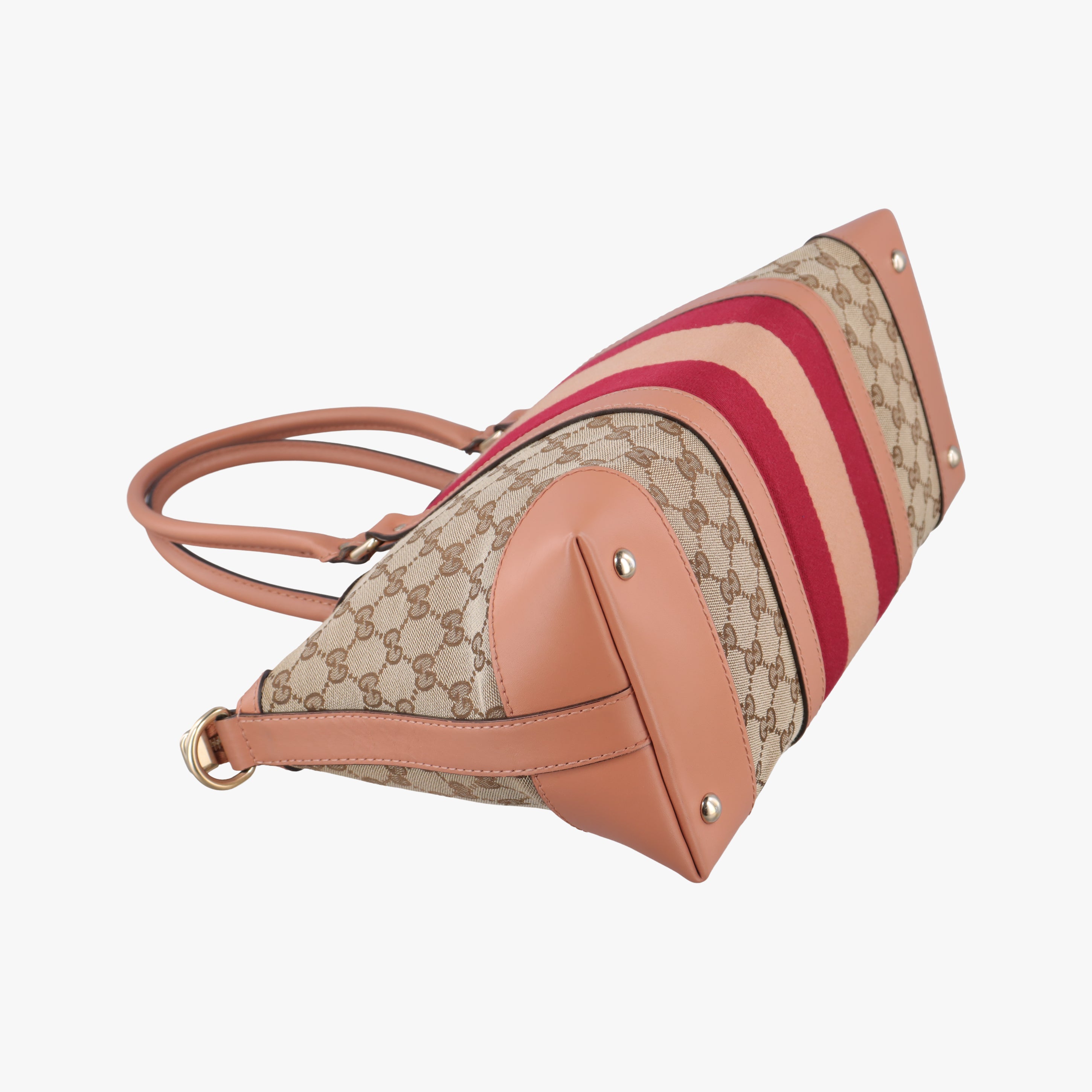 Pre-owned Gucci Vintage Web Beige×red×orange canvas×leather 257341 shoulderbag | stylenewstar