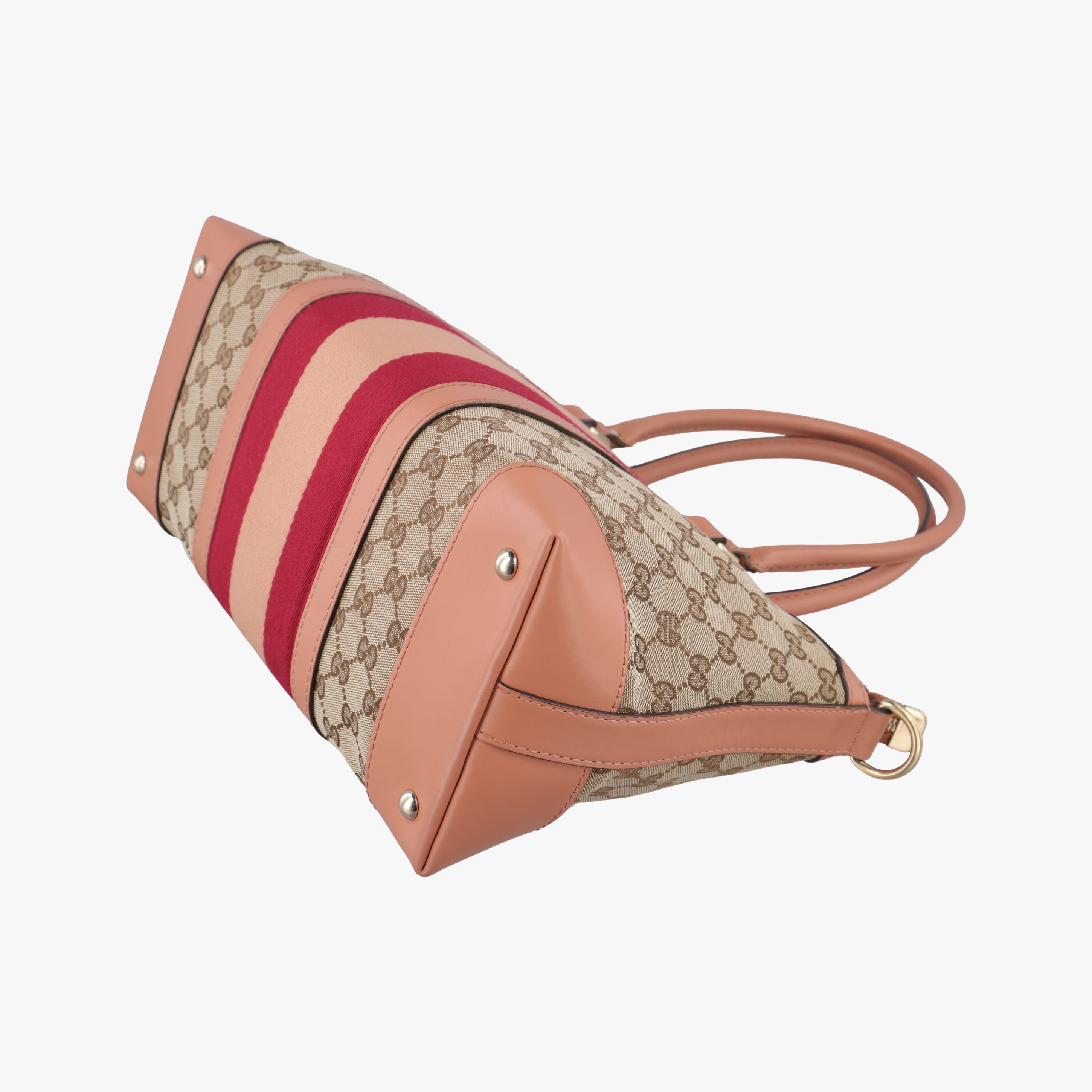 Pre-owned Gucci Vintage Web Beige×red×orange canvas×leather 257341 shoulderbag | stylenewstar
