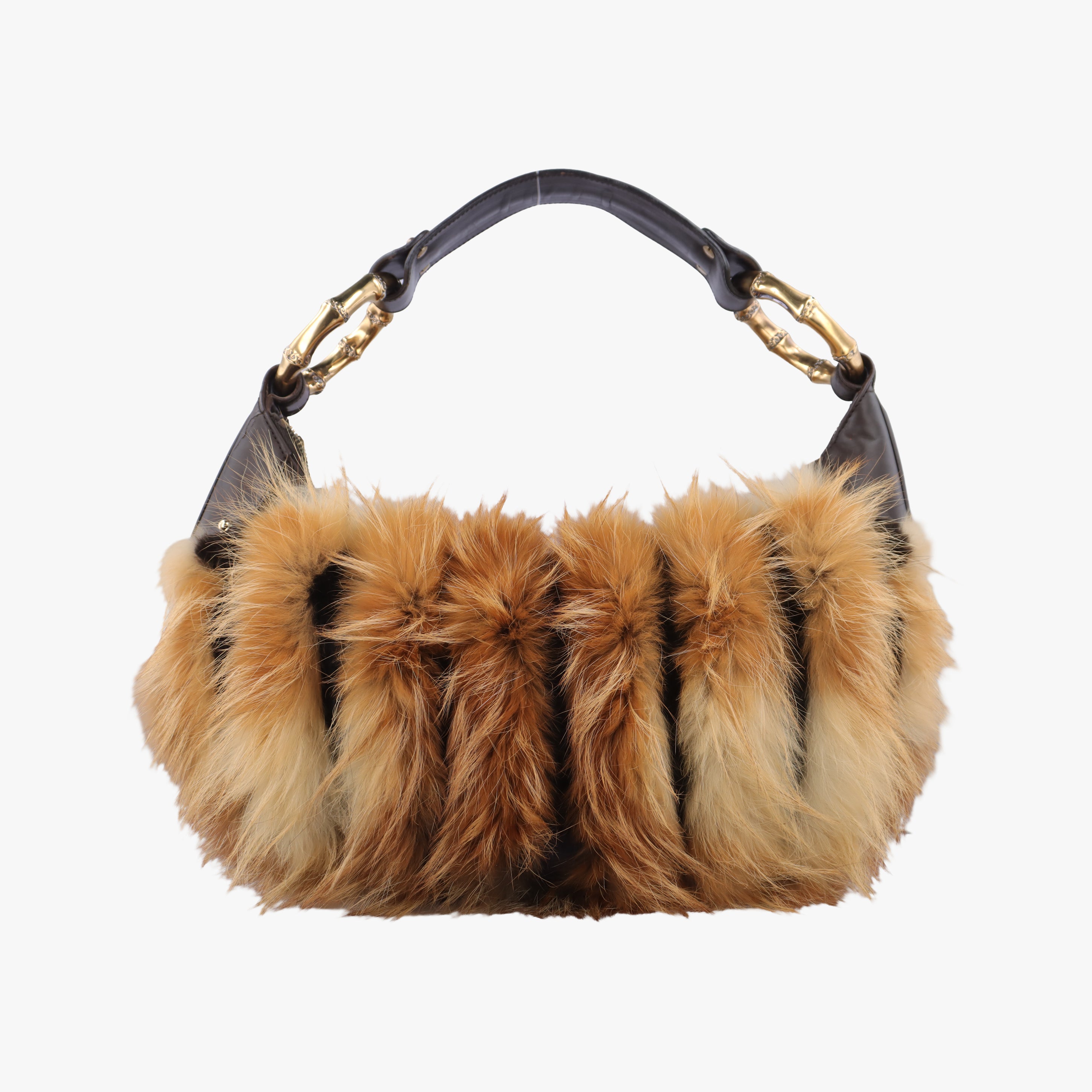 Vintage Gucci Bamboo Ring Hobo Brown mink 131038 handbag | stylenewstar