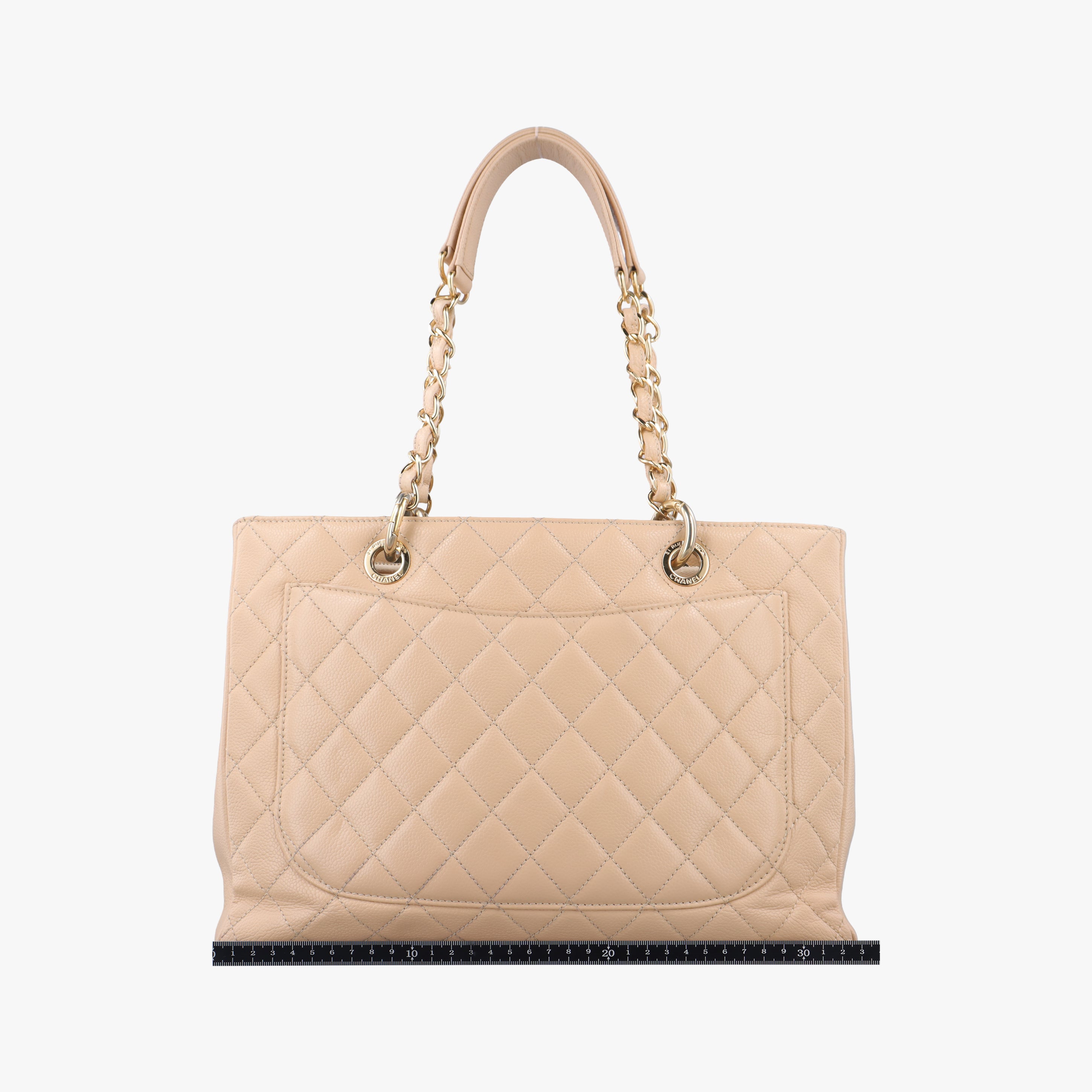 Pre-owned Chanel Matelasse Cocomark GST Beige caviar skin A50995 shoulderbag | stylenewstar