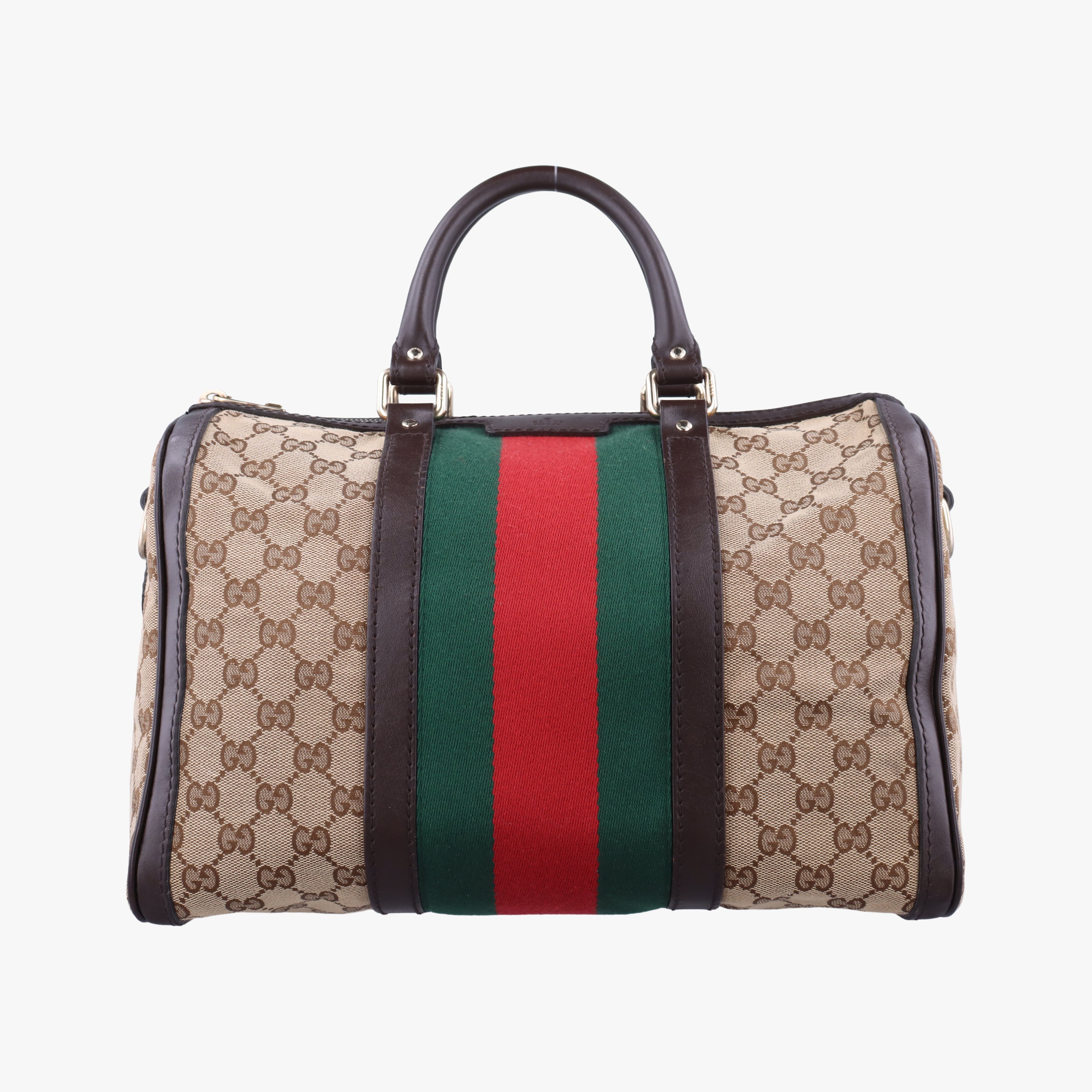 Secondhand Gucci Sherry Line Beige×green×red canvas×leather 247205 handbag | stylenewstar