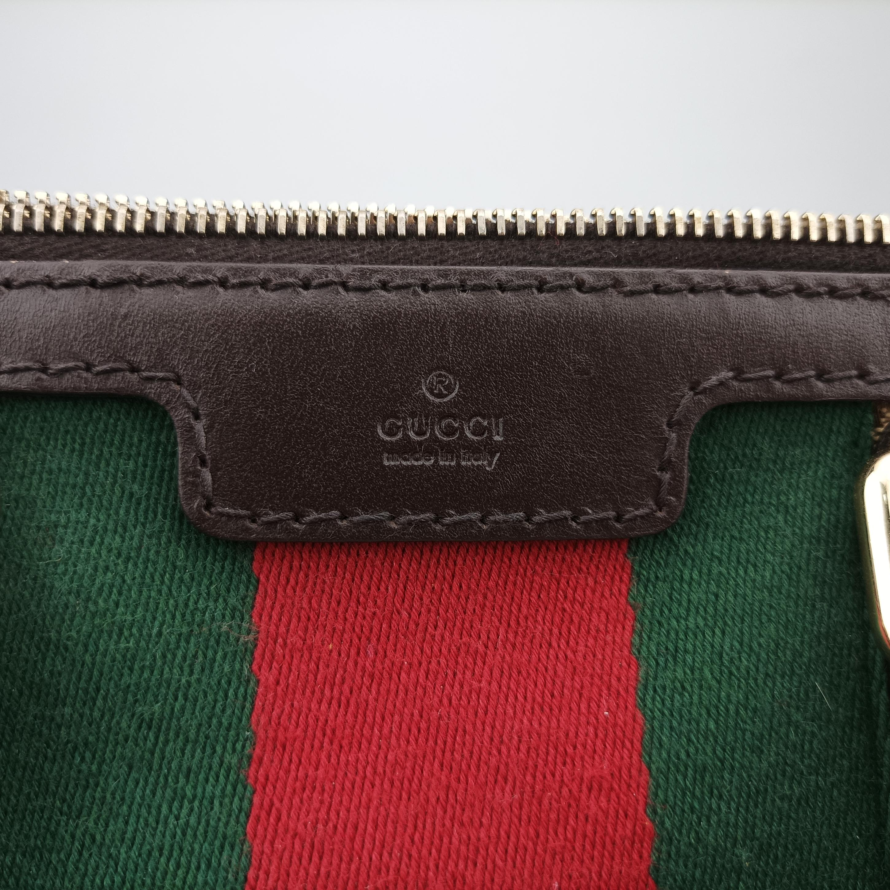 Secondhand Gucci Sherry Line Beige×green×red canvas×leather 247205 handbag | stylenewstar