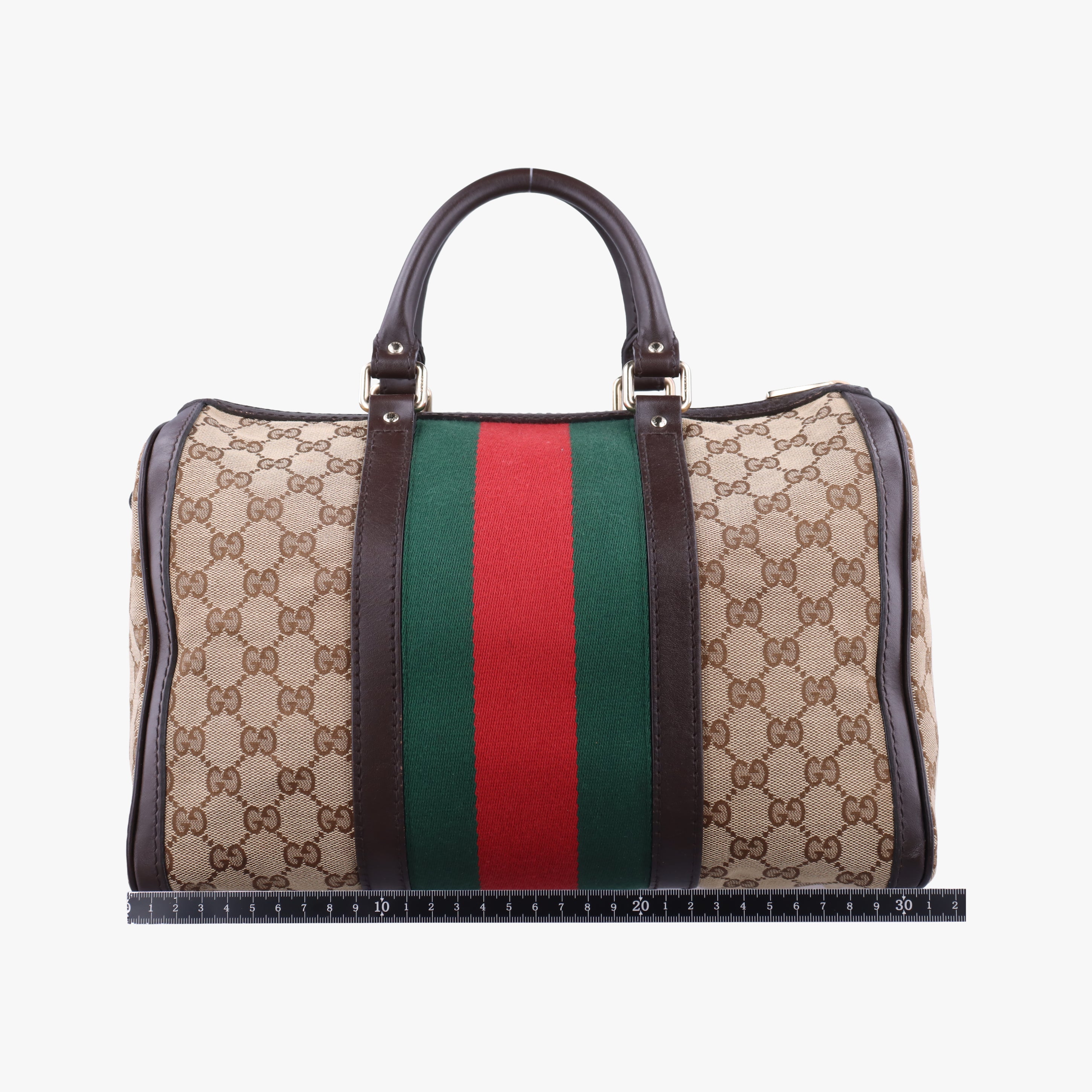 Secondhand Gucci Sherry Line Beige×green×red canvas×leather 247205 handbag | stylenewstar
