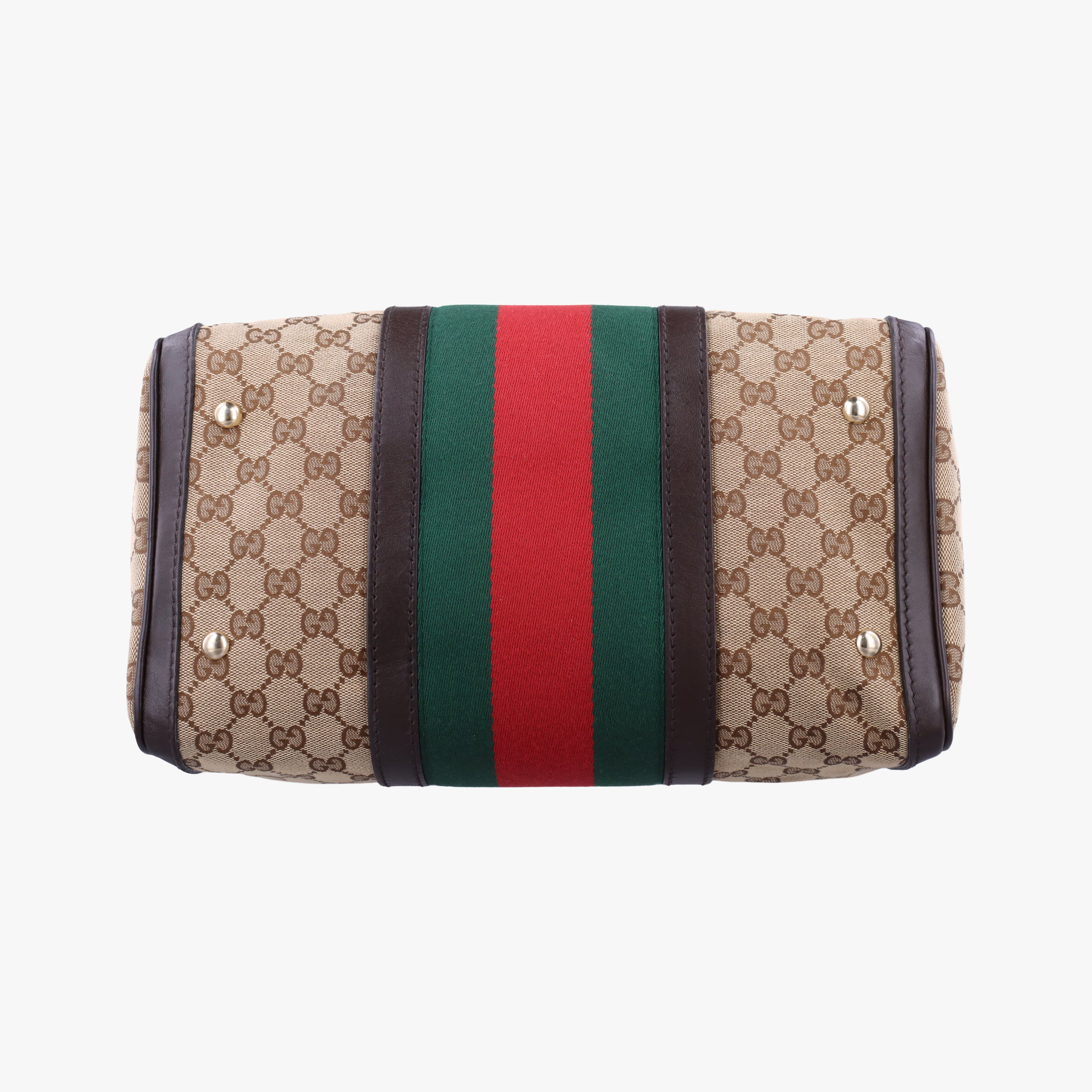 Secondhand Gucci Sherry Line Beige×green×red canvas×leather 247205 handbag | stylenewstar