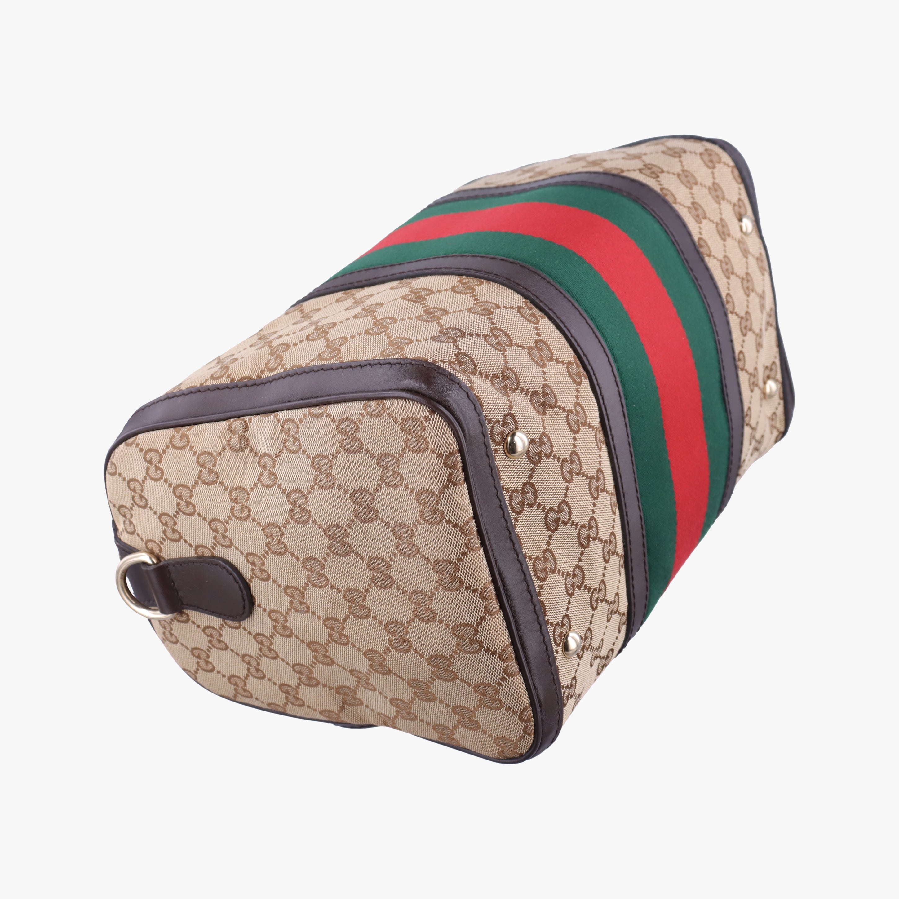 Secondhand Gucci Sherry Line Beige×green×red canvas×leather 247205 handbag | stylenewstar