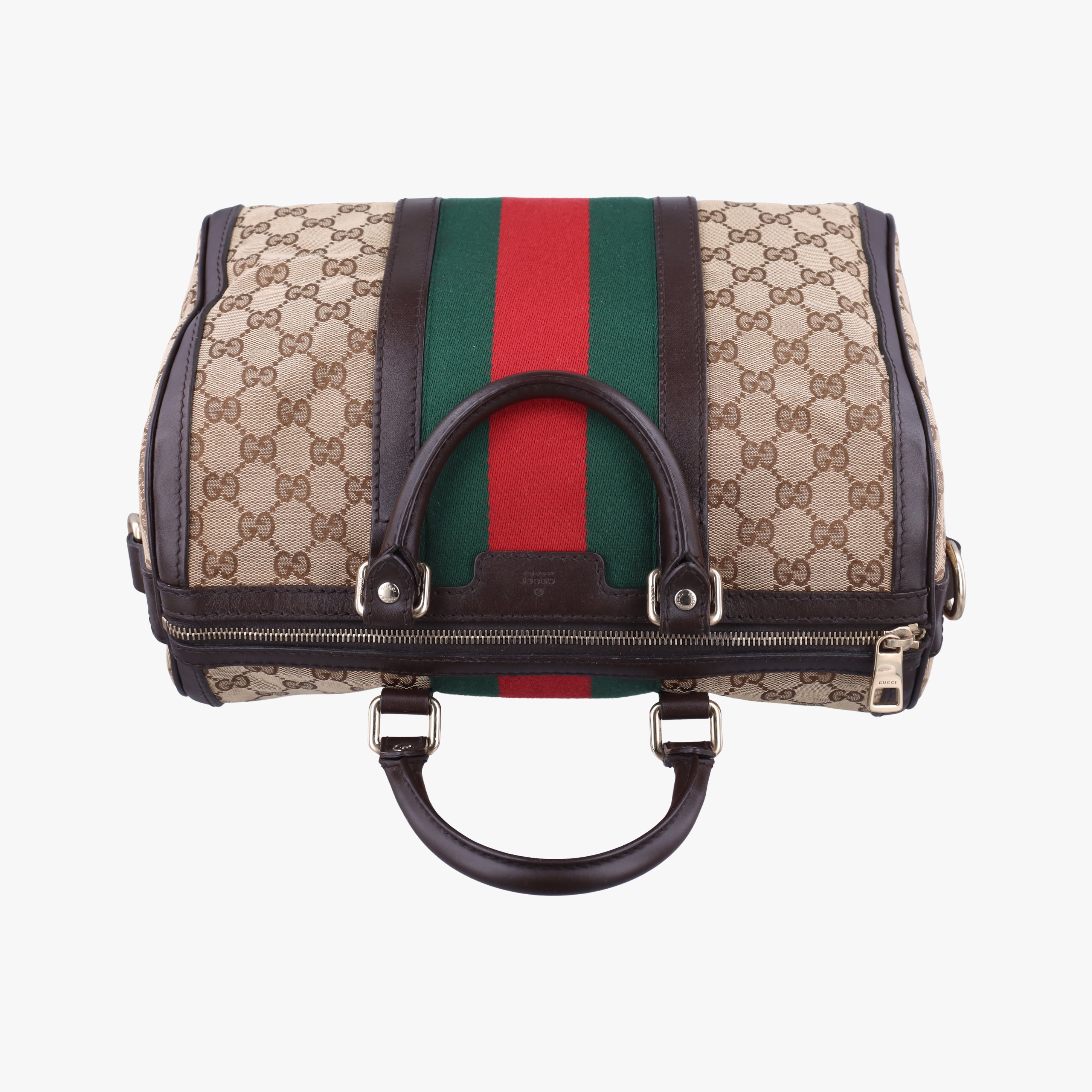 Secondhand Gucci Sherry Line Beige×green×red canvas×leather 247205 handbag | stylenewstar