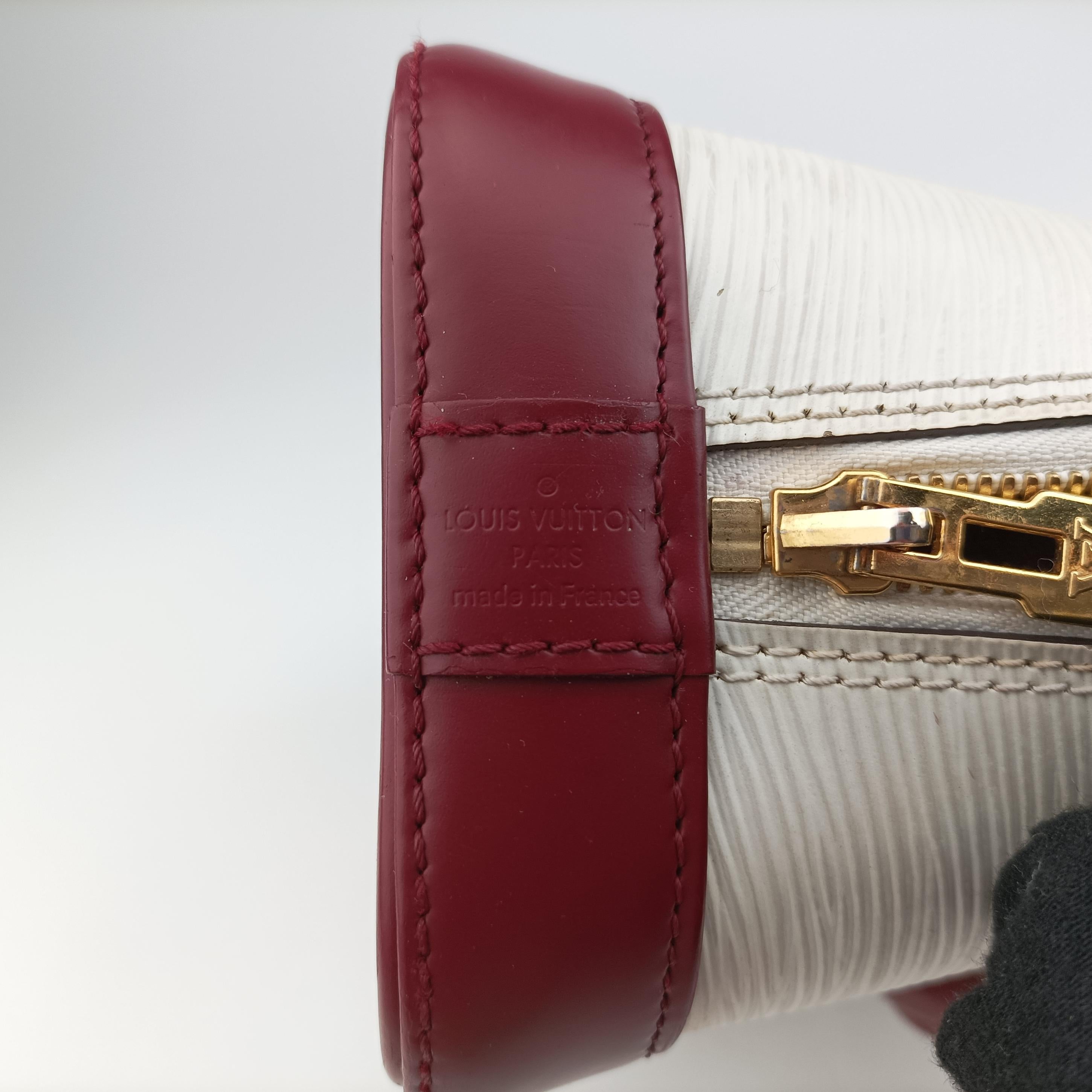 Pre-owned Louis Vuitton Alma BB White x Bordeaux Epi M53589 shoulderbag | stylenewstar