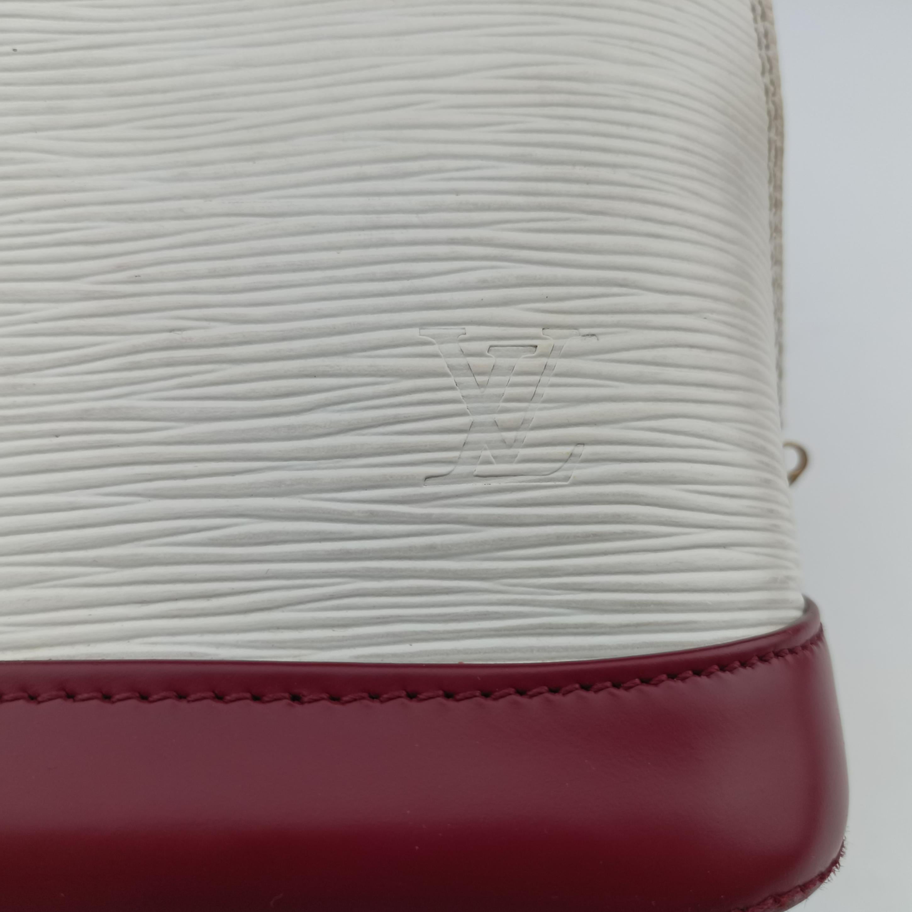 Pre-owned Louis Vuitton Alma BB White x Bordeaux Epi M53589 shoulderbag | stylenewstar