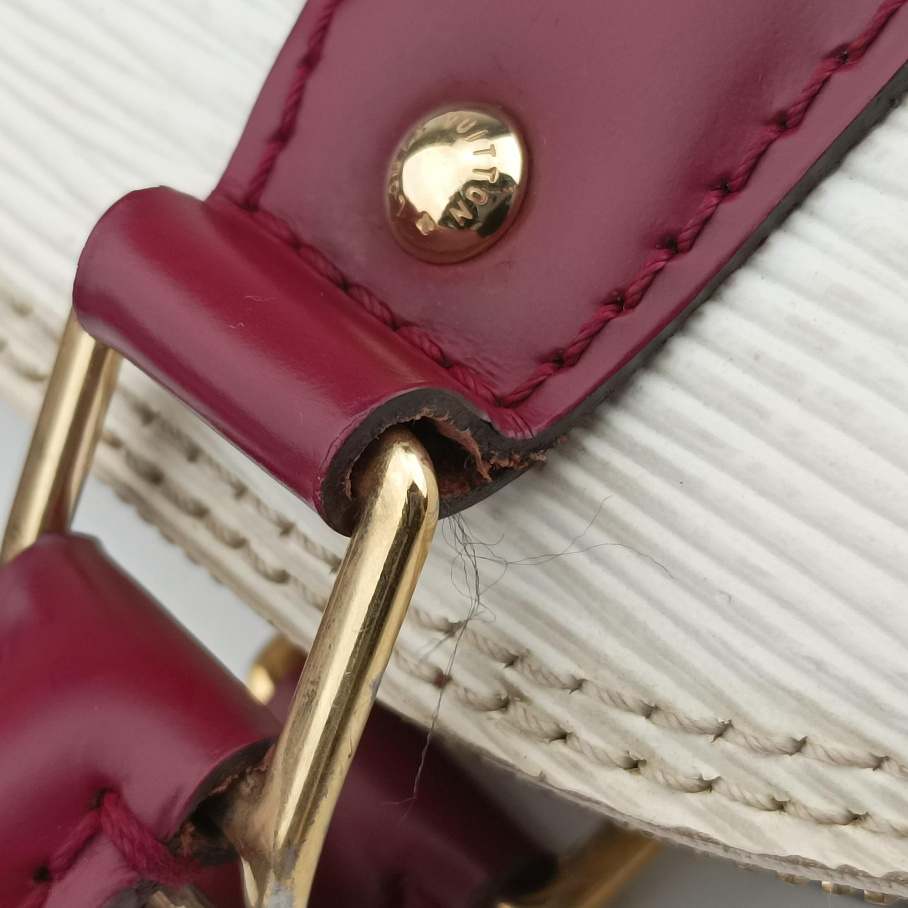 Pre-owned Louis Vuitton Alma BB White x Bordeaux Epi M53589 shoulderbag | stylenewstar