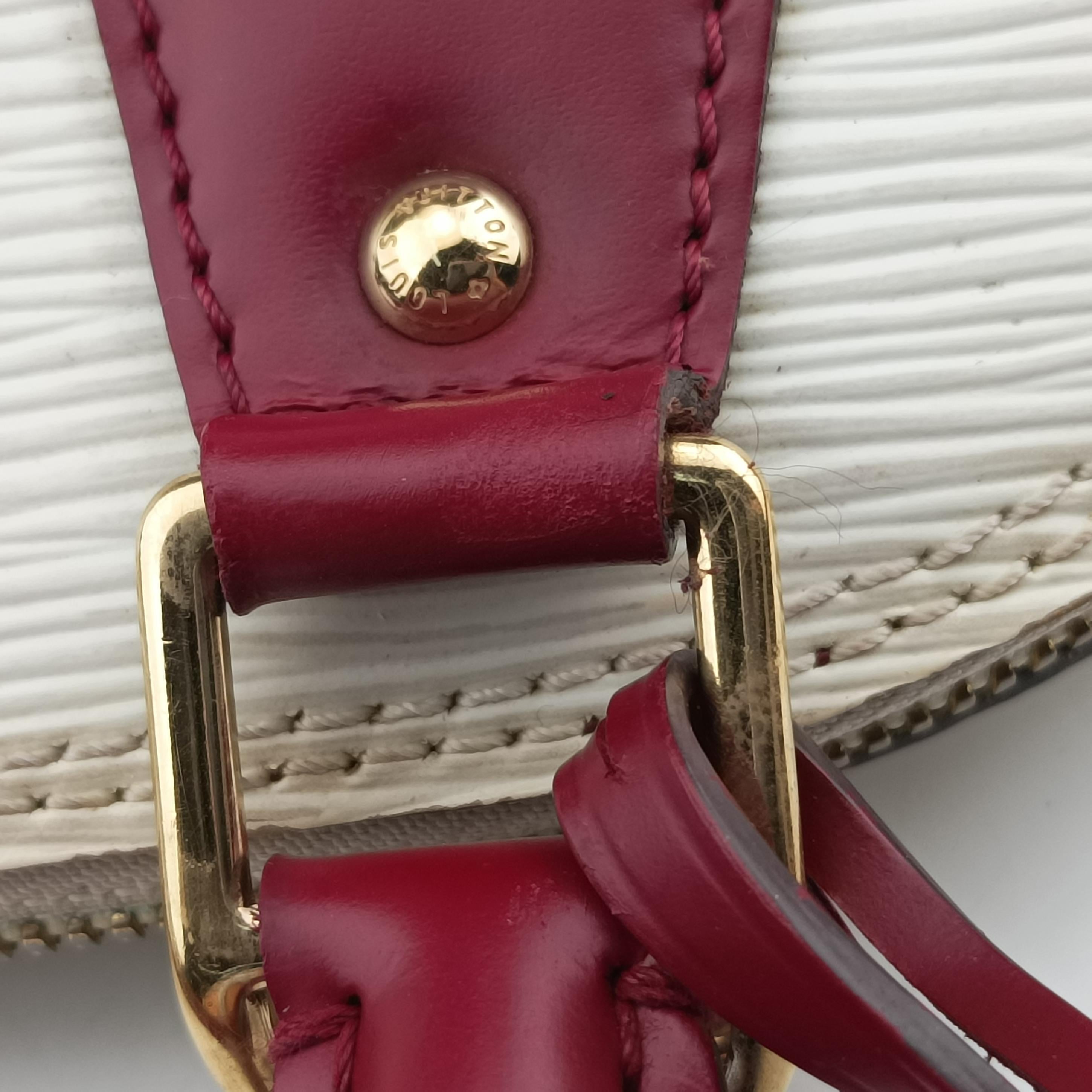 Pre-owned Louis Vuitton Alma BB White x Bordeaux Epi M53589 shoulderbag | stylenewstar
