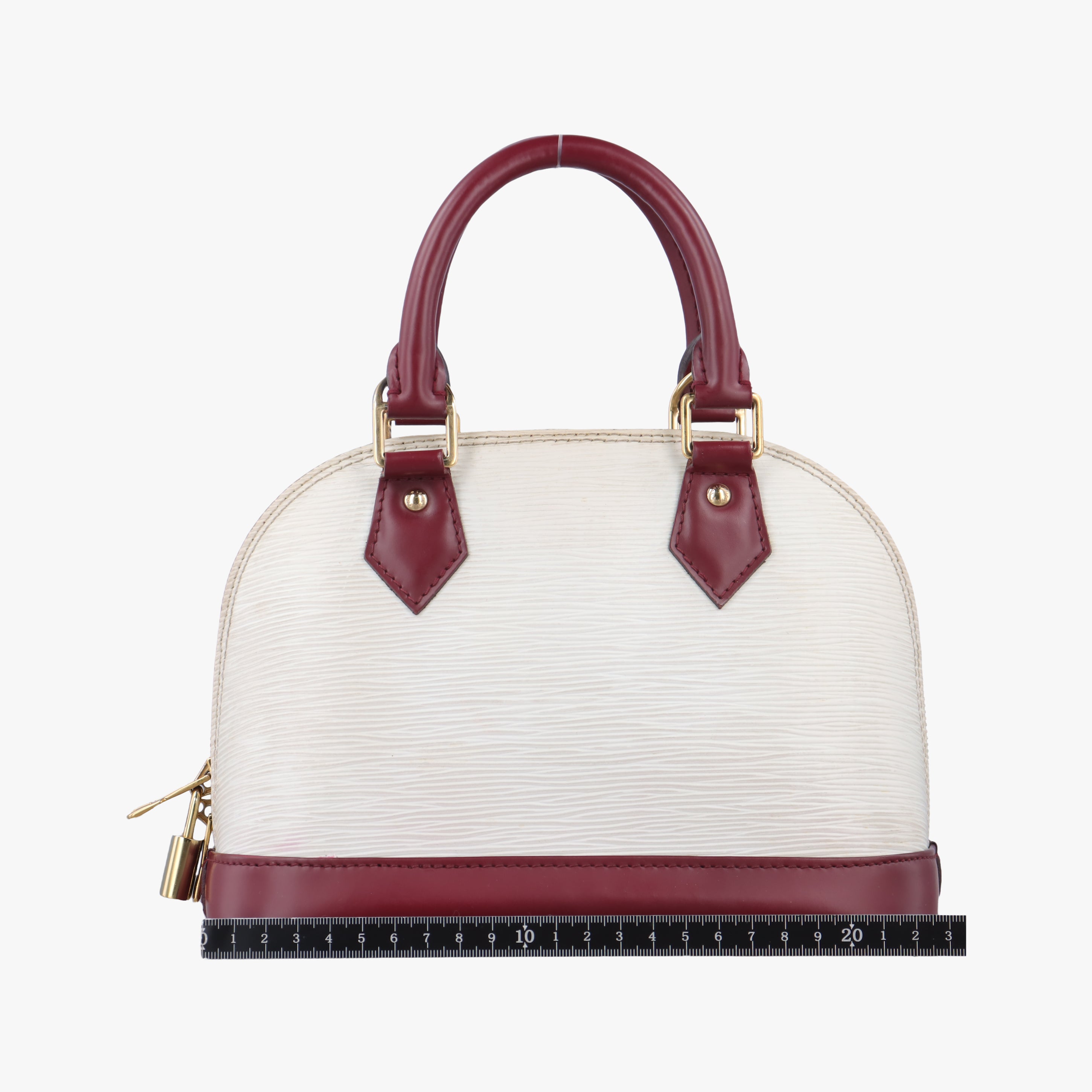 Pre-owned Louis Vuitton Alma BB White x Bordeaux Epi M53589 shoulderbag | stylenewstar