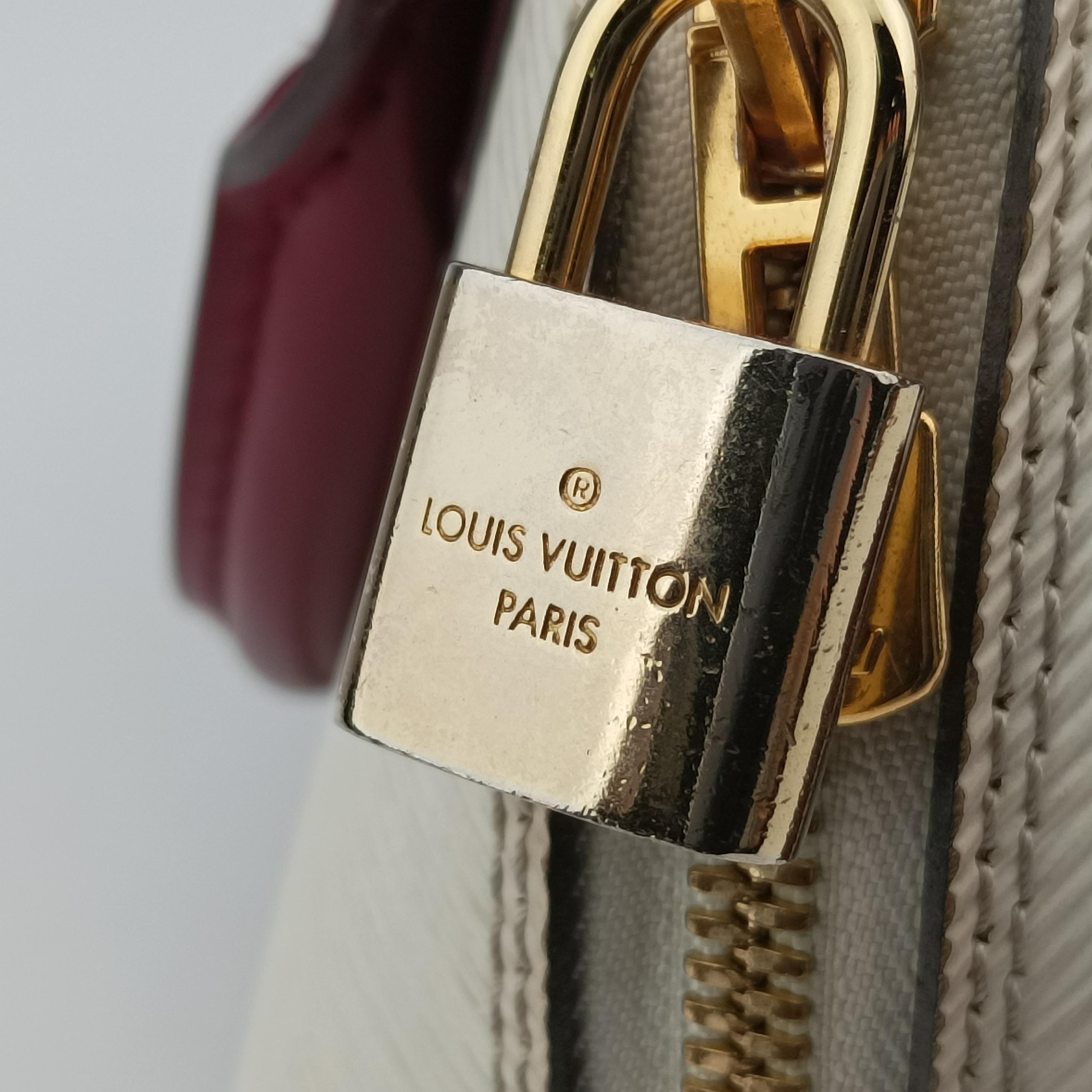 Pre-owned Louis Vuitton Alma BB White x Bordeaux Epi M53589 shoulderbag | stylenewstar