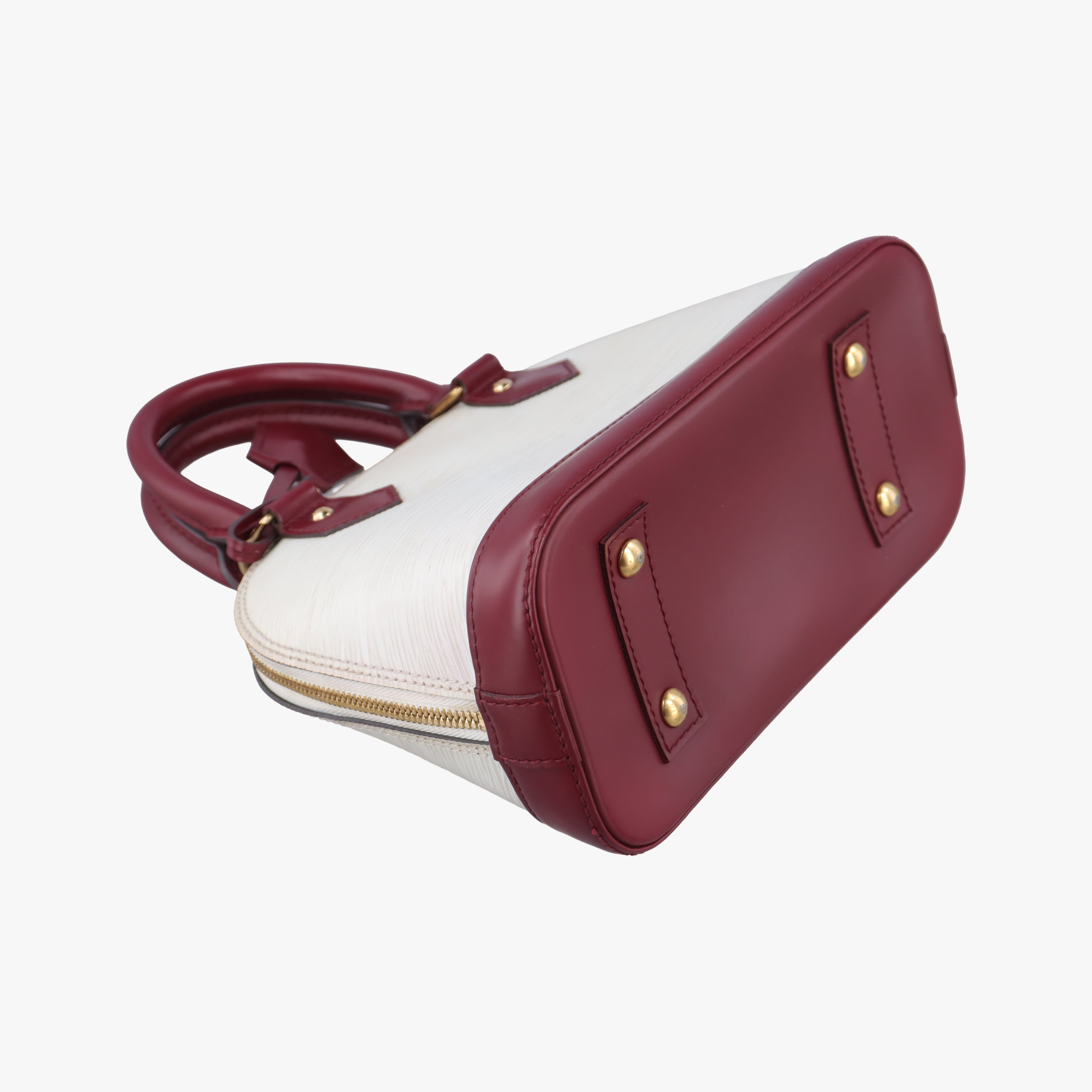 Pre-owned Louis Vuitton Alma BB White x Bordeaux Epi M53589 shoulderbag | stylenewstar