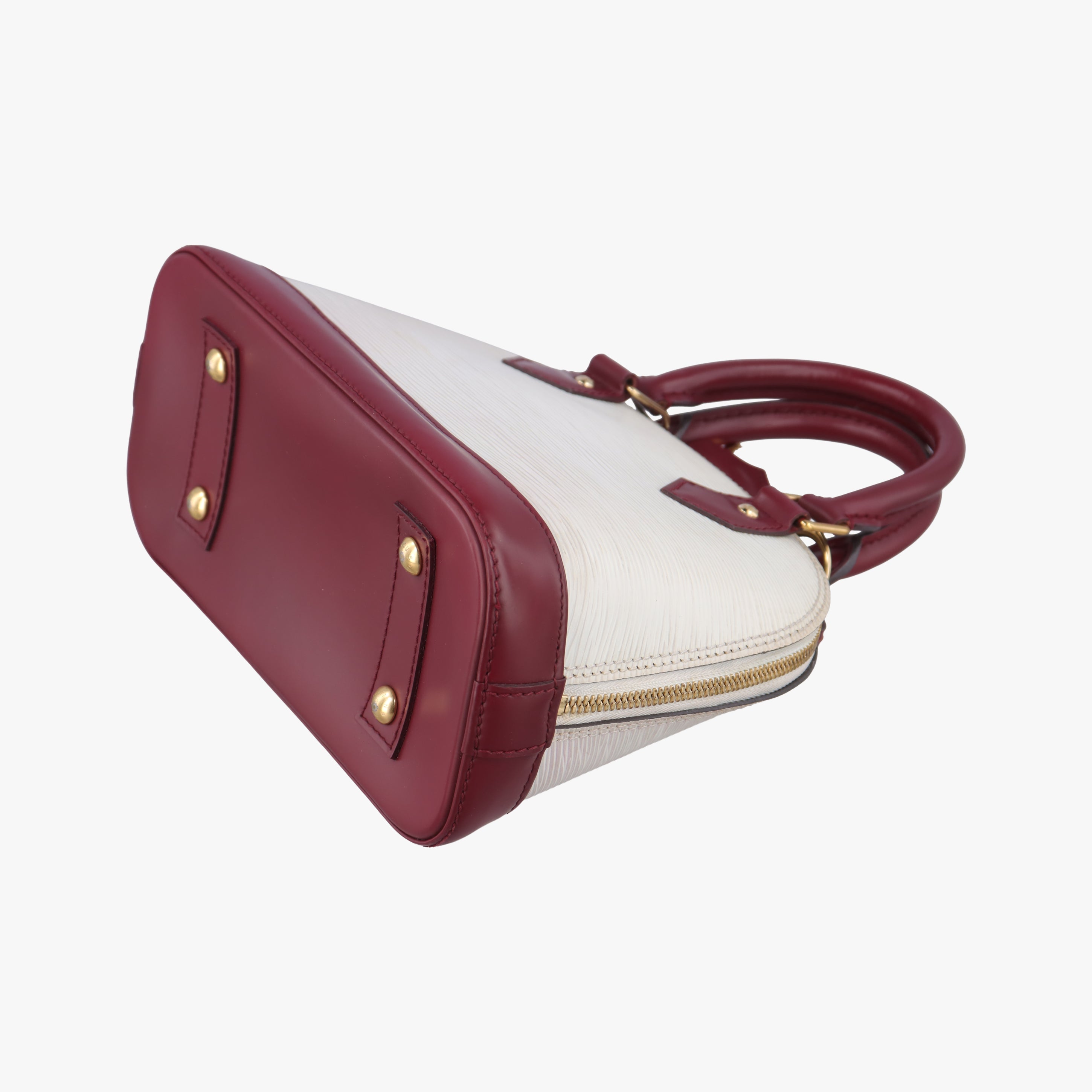 Pre-owned Louis Vuitton Alma BB White x Bordeaux Epi M53589 shoulderbag | stylenewstar