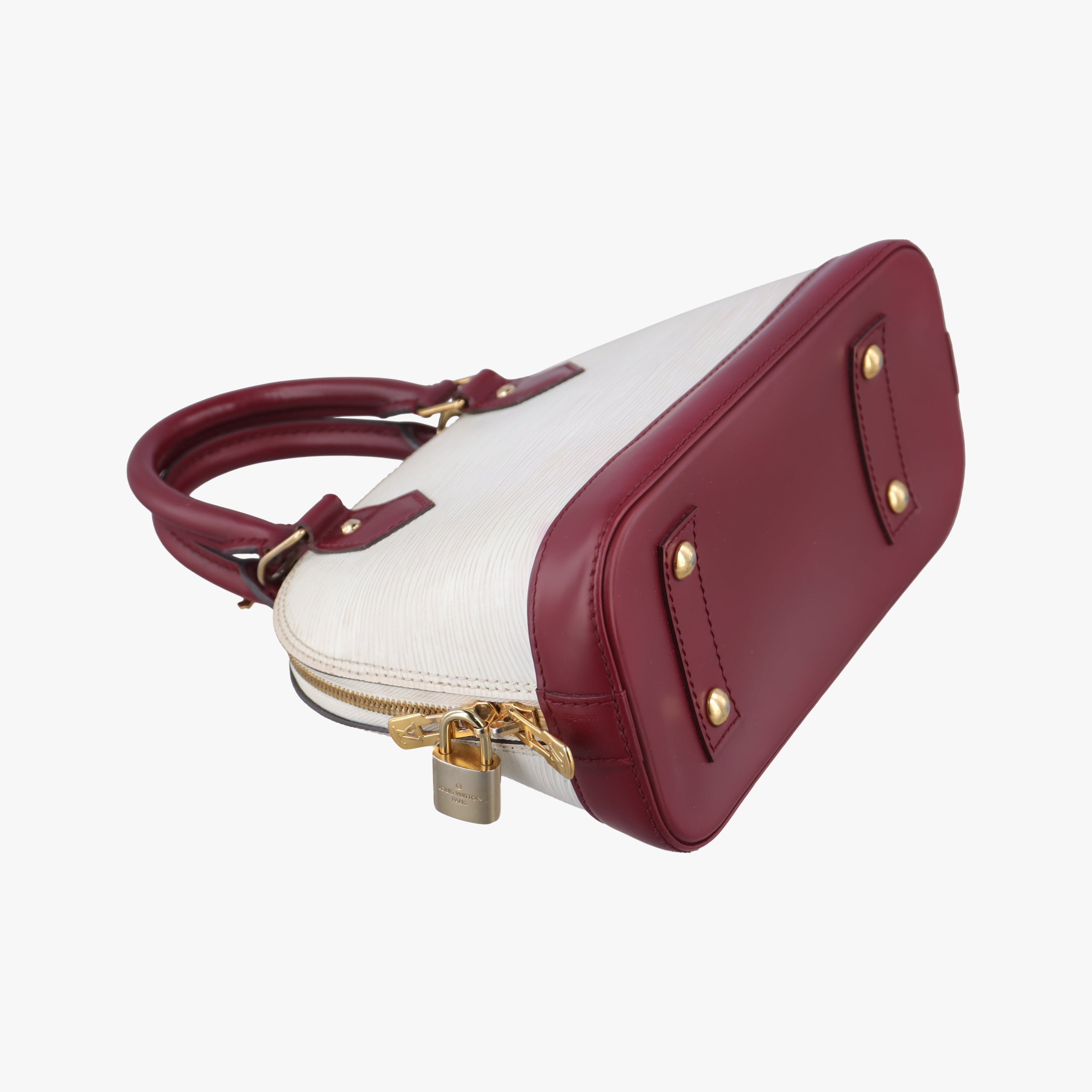 Pre-owned Louis Vuitton Alma BB White x Bordeaux Epi M53589 shoulderbag | stylenewstar