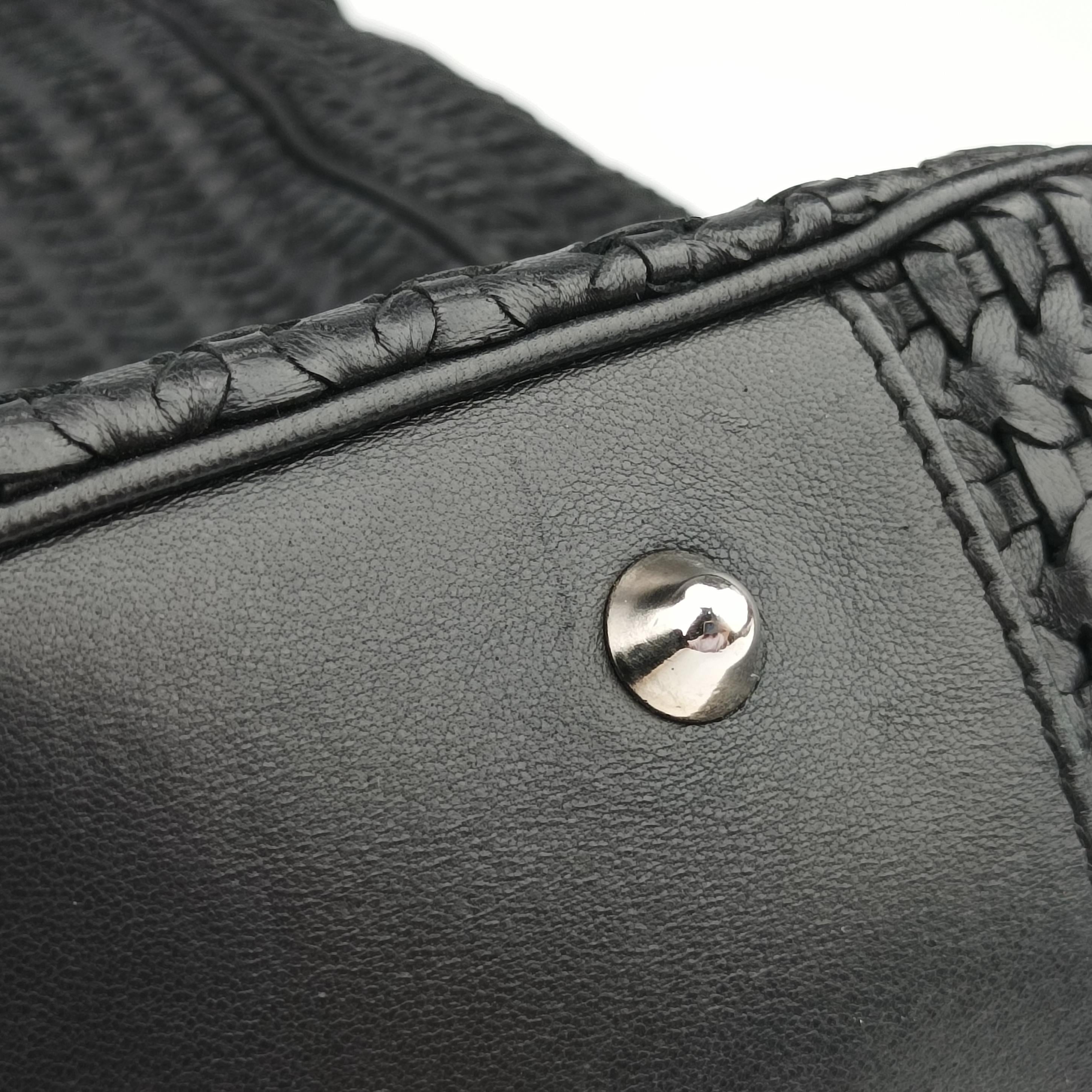 Vintage Christian Dior Soft Lady Dior Canage INTRECCIATO Tote Black lambskin  shoulderbag | stylenewstar