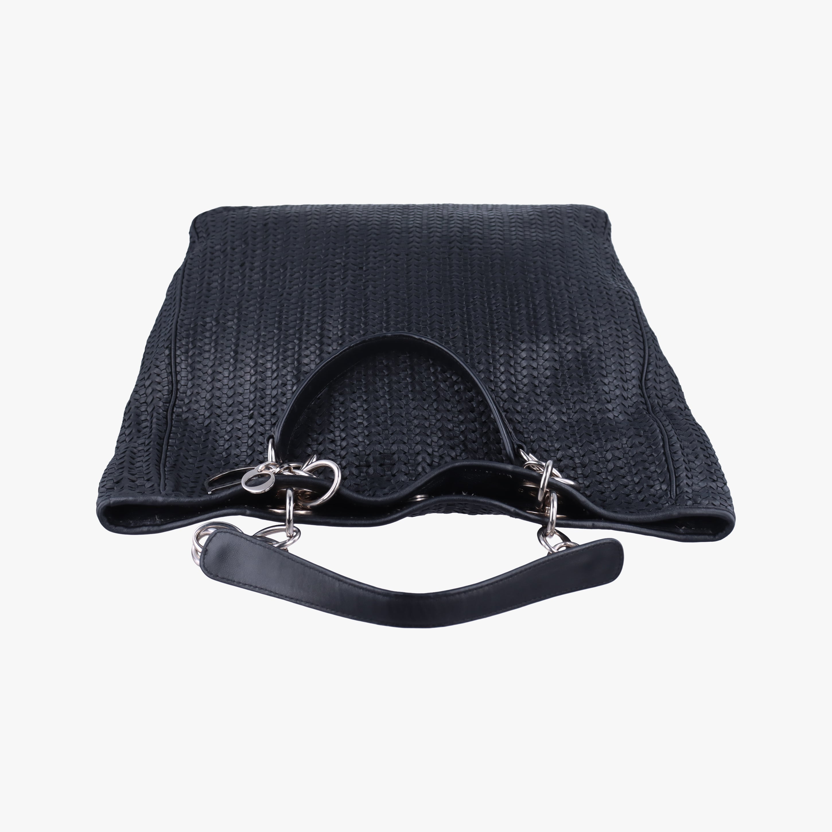 Vintage Christian Dior Soft Lady Dior Canage INTRECCIATO Tote Black lambskin  shoulderbag | stylenewstar