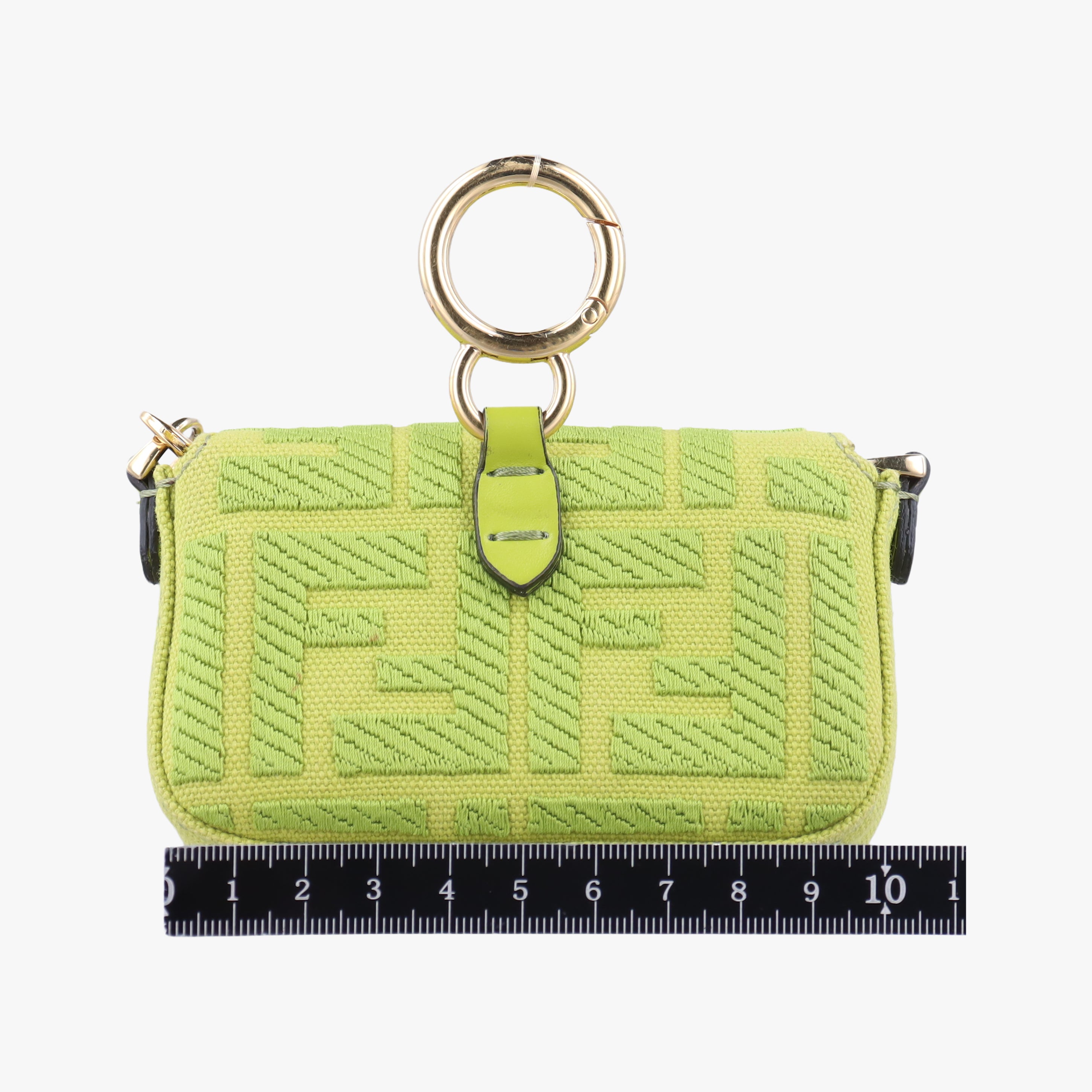 Vintage Fendi Nano Baguette Charm Green Canvas 7AS045 shoulderbag | stylenewstar